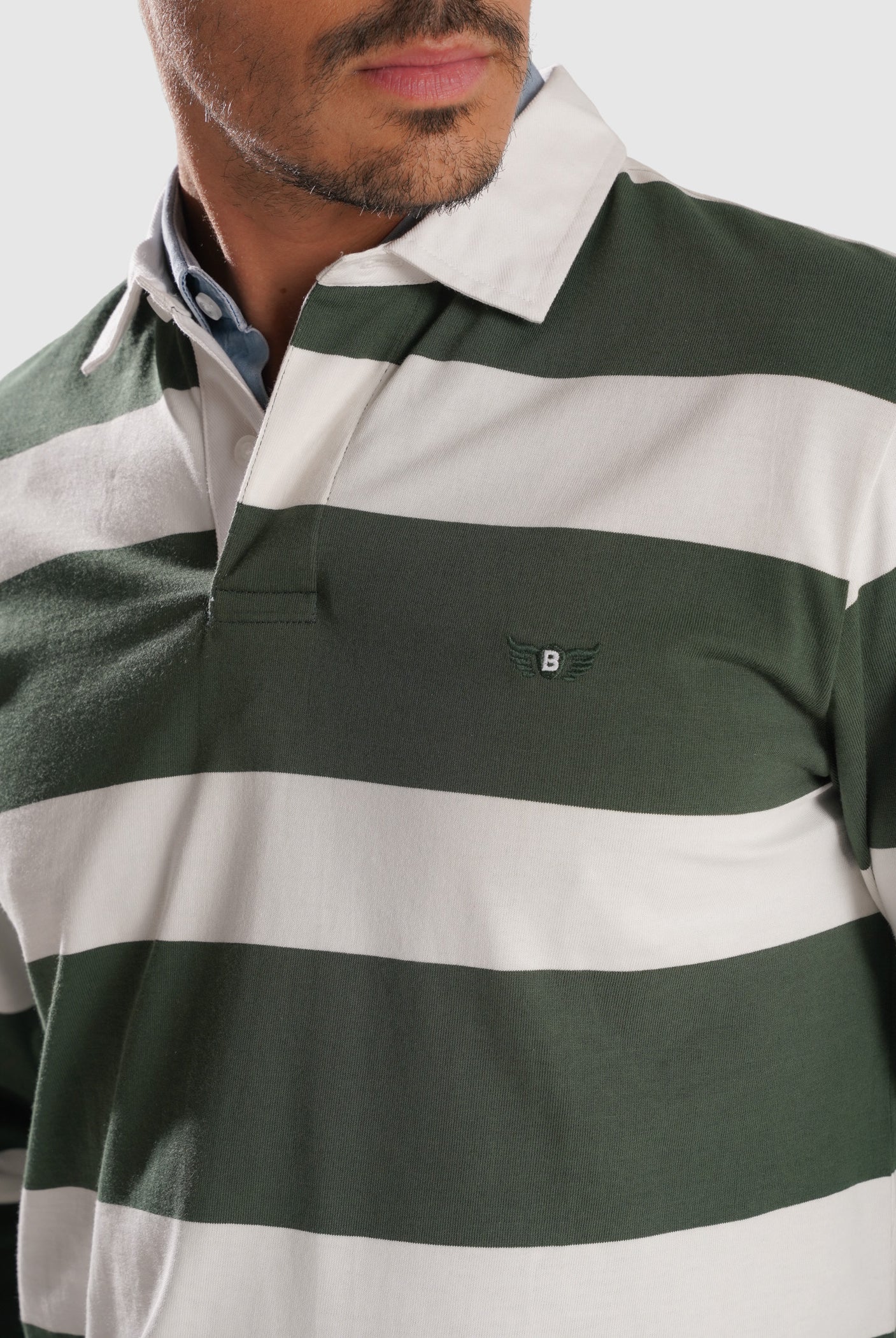 RUGBIE ALGODÃO VERDE MANGA COMPRIDA REGULAR FIT MR. BLUE