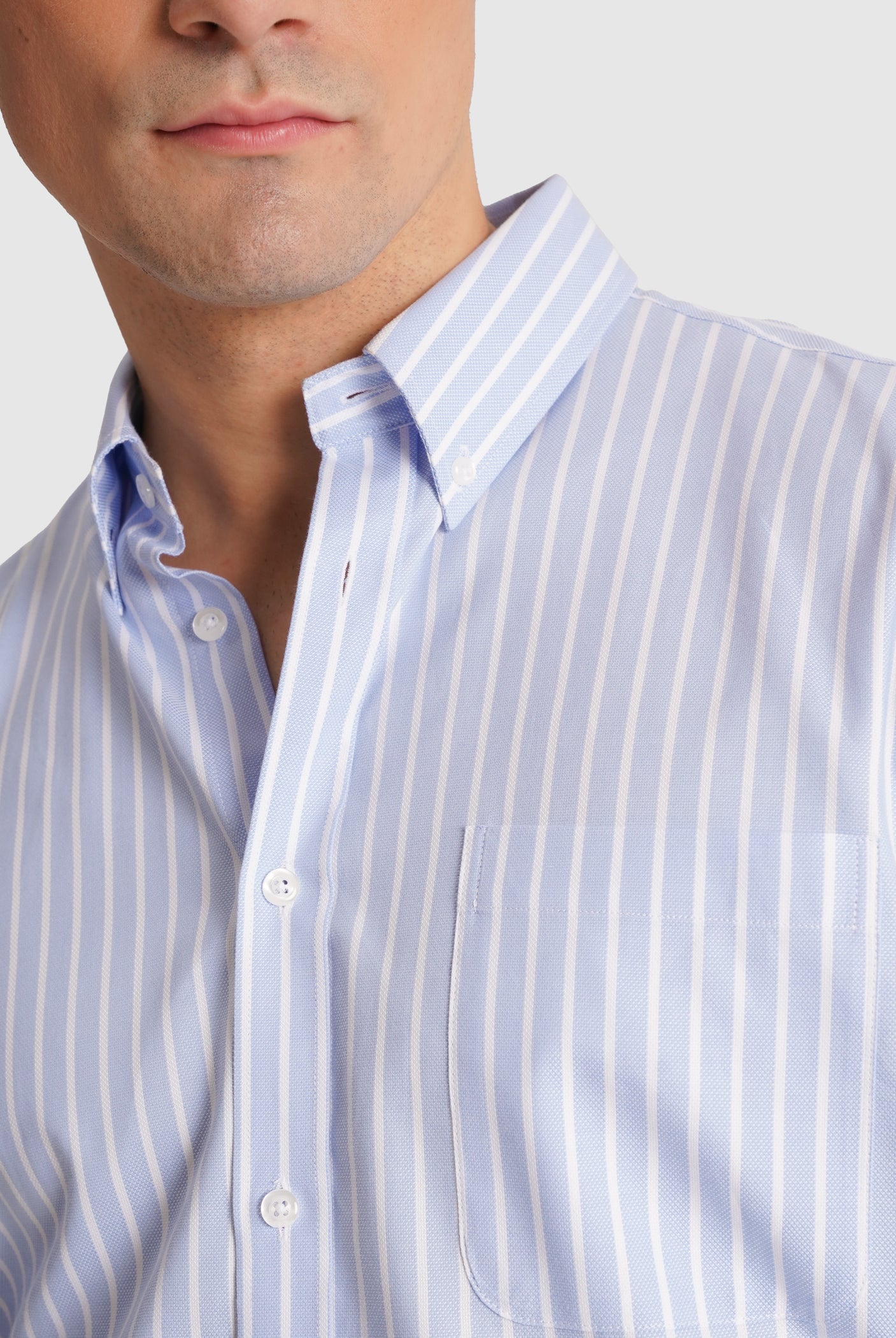 CAMISA ALGODÃO AZUL MANGA COMPRIDA REGULAR FIT MR. BLUE