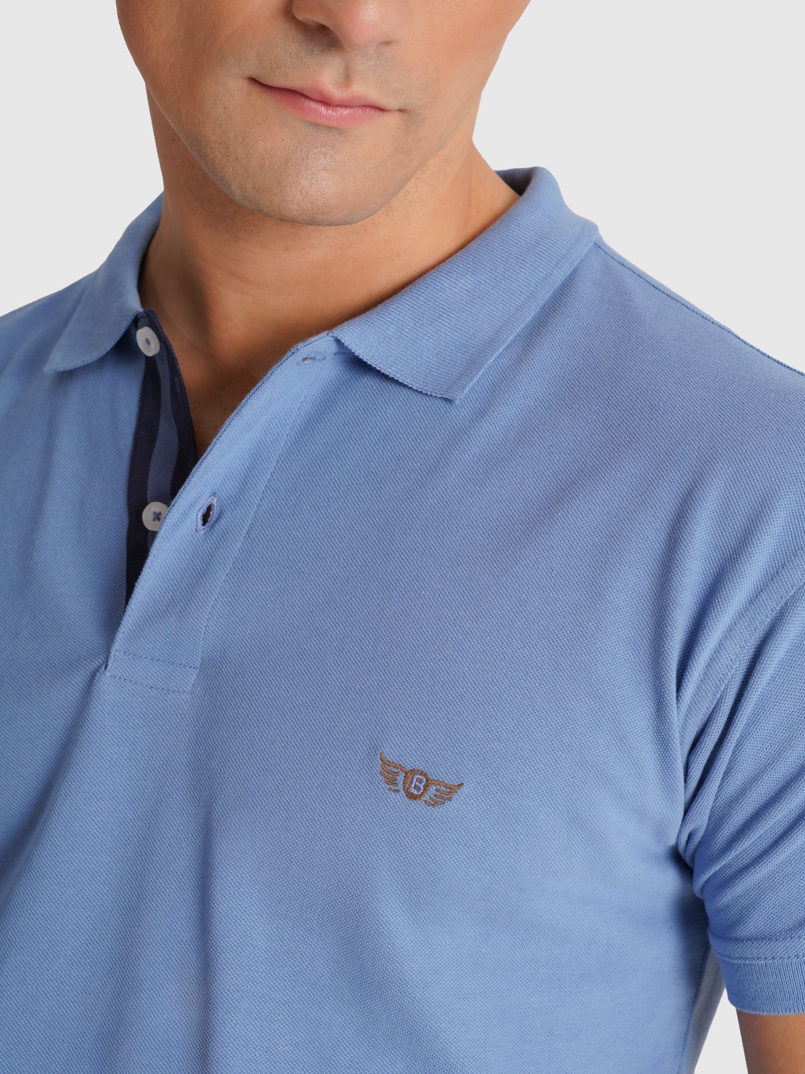 POLO AZUL MANGA CURTA REGULAR FIT MR. BLUE