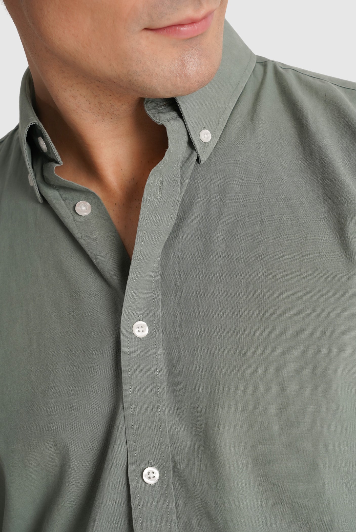 CAMISA ALGODÃO VERDE MANGA COMPRIDA REGULAR FIT MR. BLUE