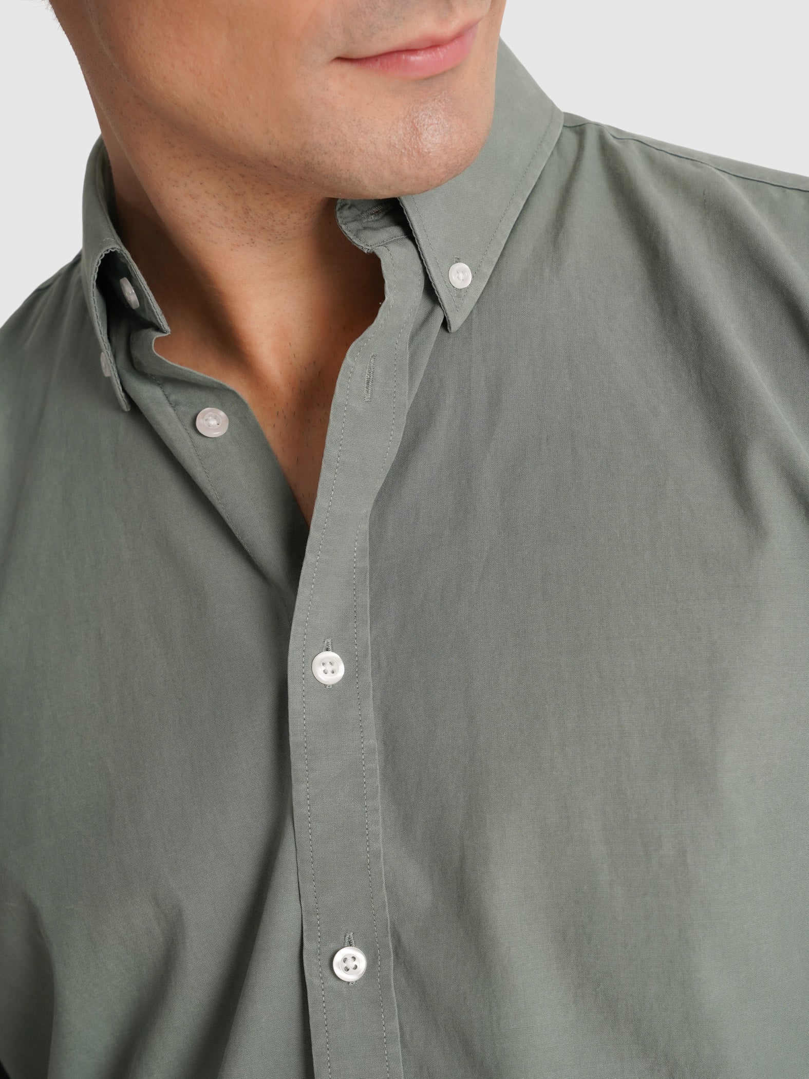 CAMISA ALGODÃO VERDE MANGA COMPRIDA REGULAR FIT MR. BLUE