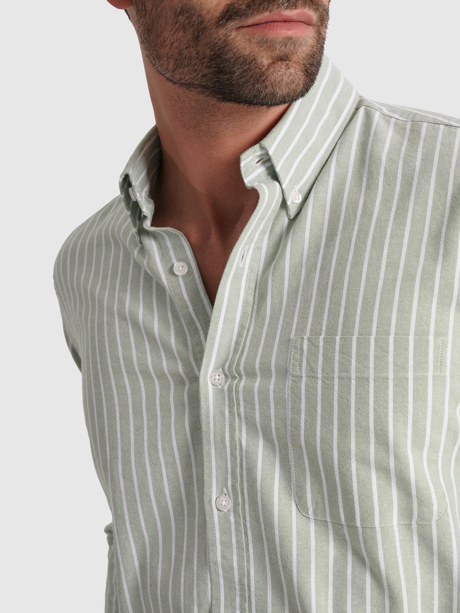 CAMISA ALGODÃO VERDE MANGA COMPRIDA REGULAR FIT MR. BLUE