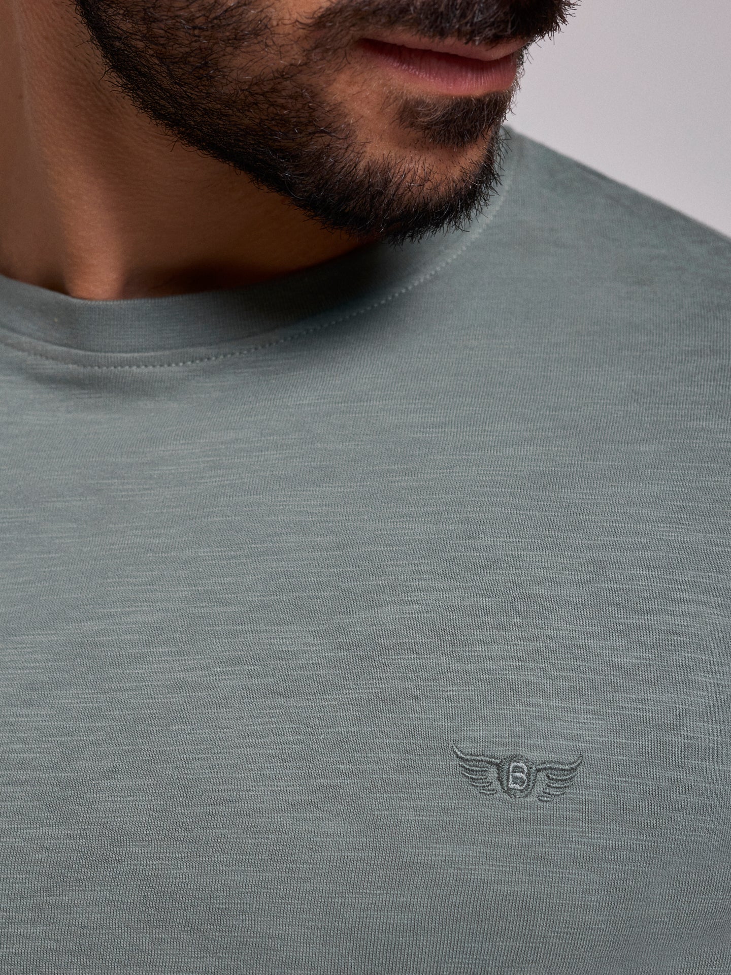 T-SHIRT ALGODÃO VERDE MANGA CURTA REGULAR FIT MR. BLUE