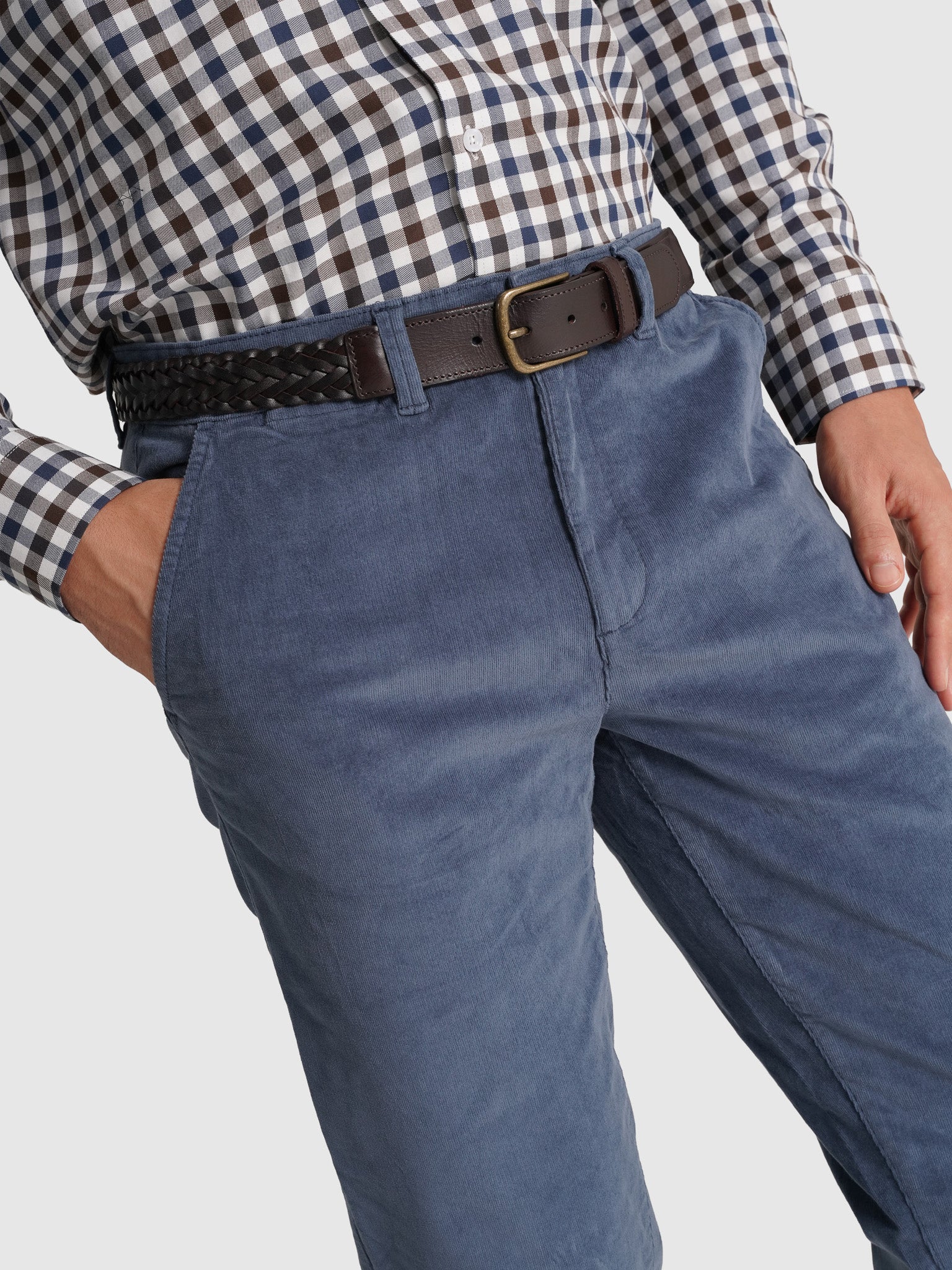 CALÇAS ALGODÃO AZUIS CLASSIC FIT MR. BLUE