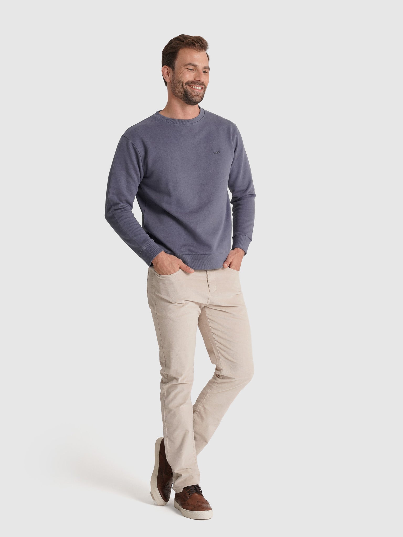 CALÇAS ALGODÃO BEGES REGULAR FIT MR. BLUE