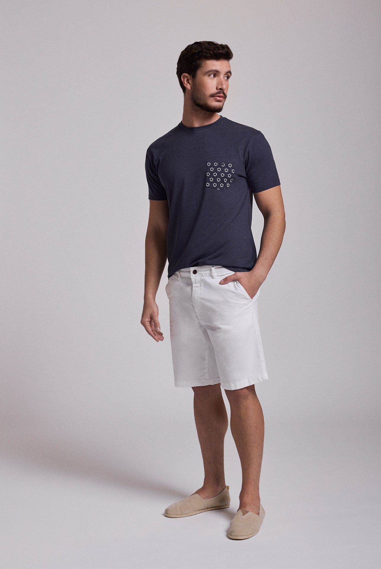 BERMUDA ALGODÃO BRANCOS REGULAR FIT MR. BLUE