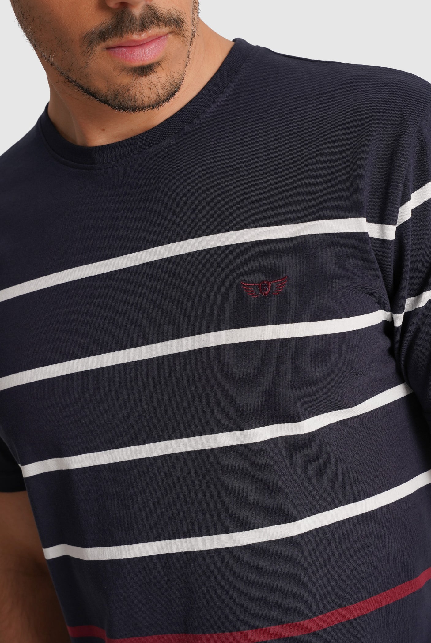 T-SHIRT ALGODÃO AZUL MANGA CURTA REGULAR FIT MR. BLUE