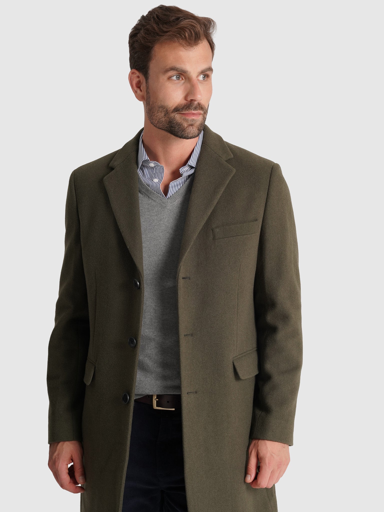 SOBRETUDO VERDE MANGA COMPRIDA REGULAR FIT MR. BLUE