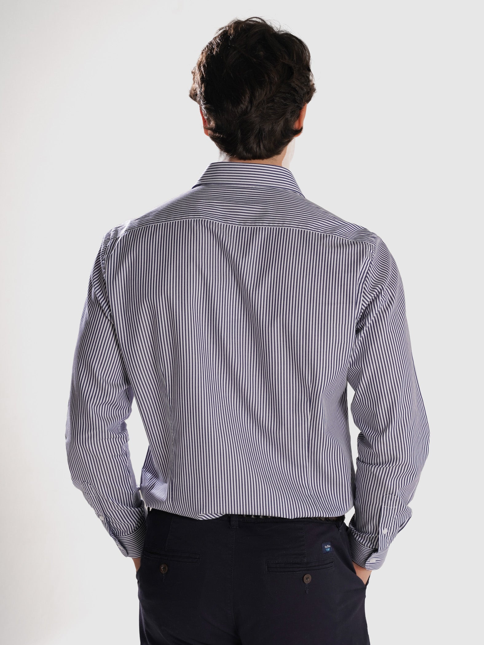 CAMISA TWILL AZUL MANGA COMPRIDA SLIM FIT MR. BLUE
