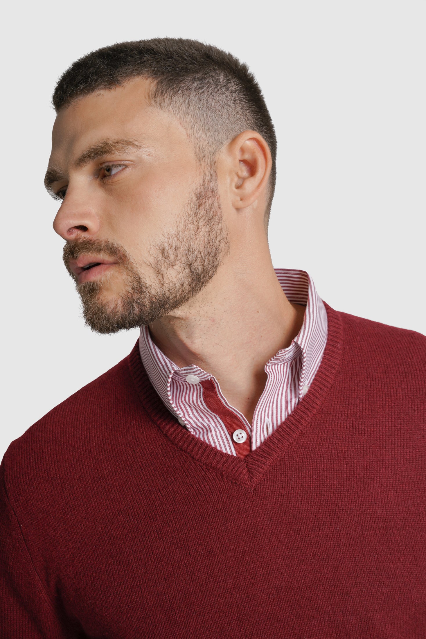 PULLOVER LÃ REGULAR FIT VERMELHO LISO MR. BLUE