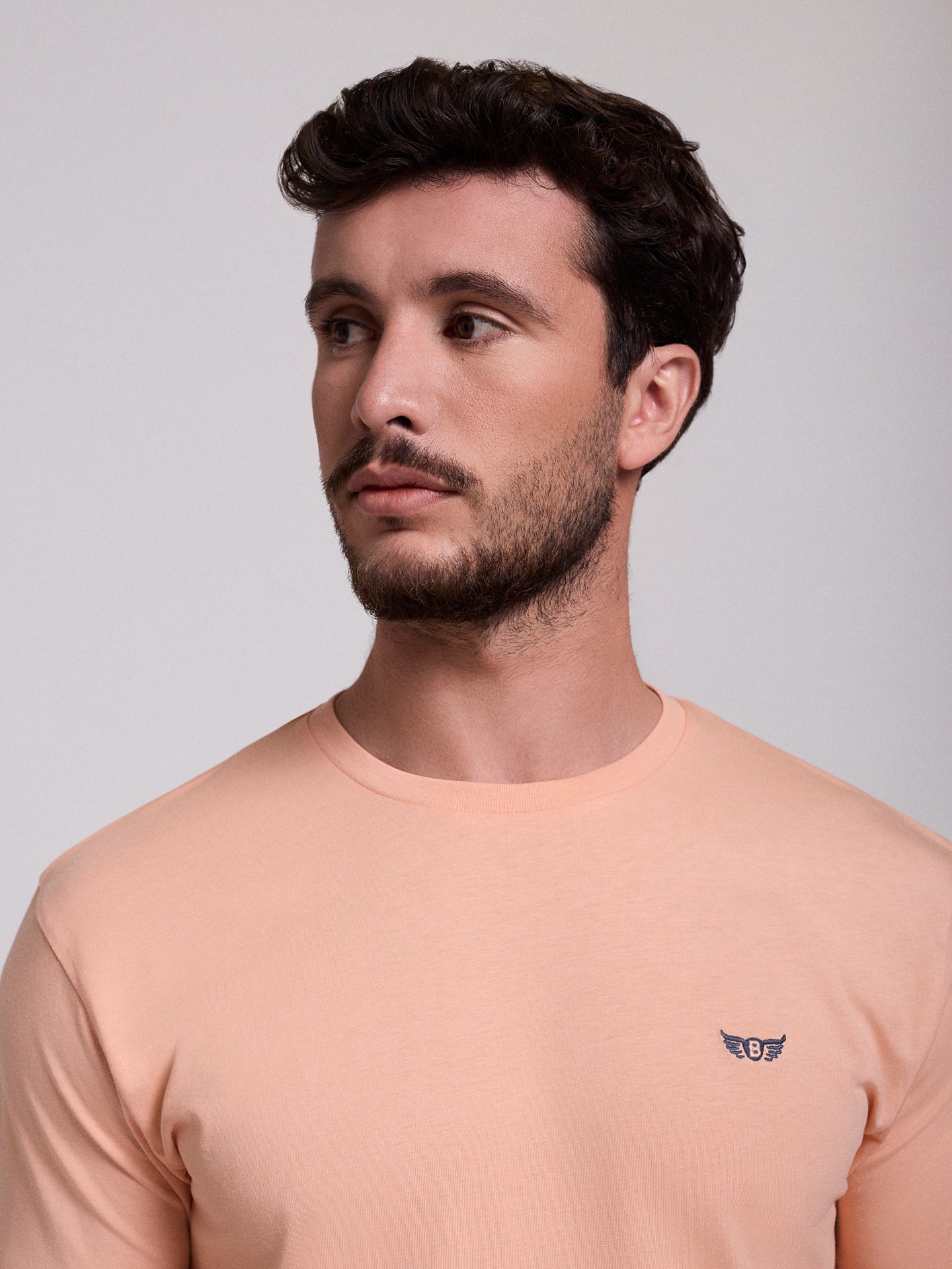 T-SHIRT ALGODÃO LARANJA MANGA CURTA REGULAR FIT MR. BLUE