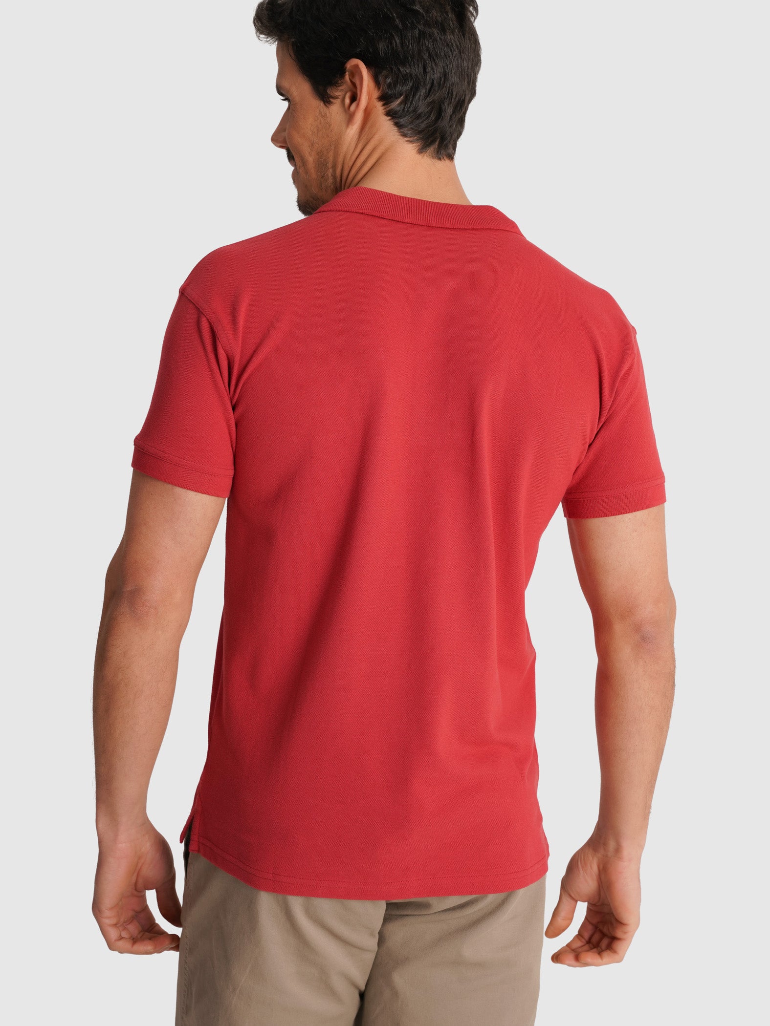 RED PIQUET POLO SHORT SLEEVE REGULAR FIT MR. BLUE