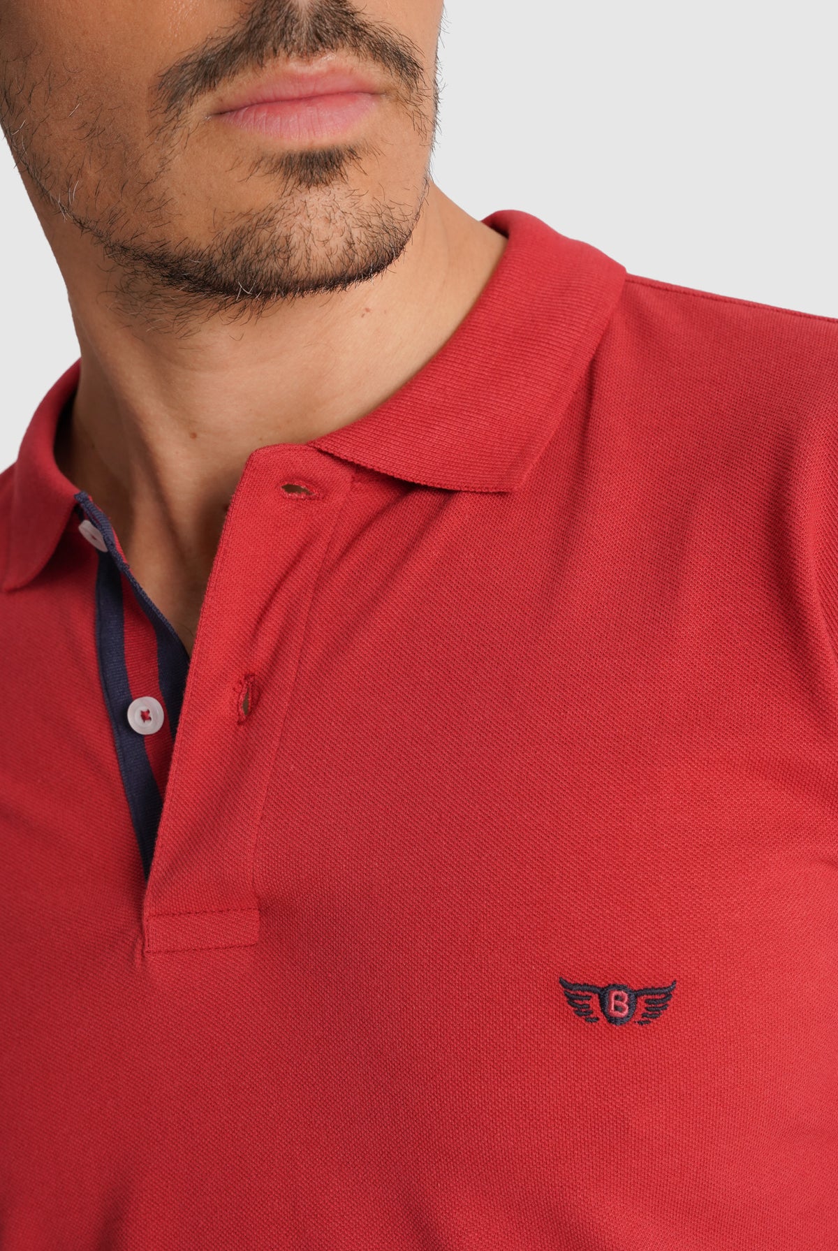 POLO PIQUET VERMELHO MANGA CURTA REGULAR FIT MR. BLUE