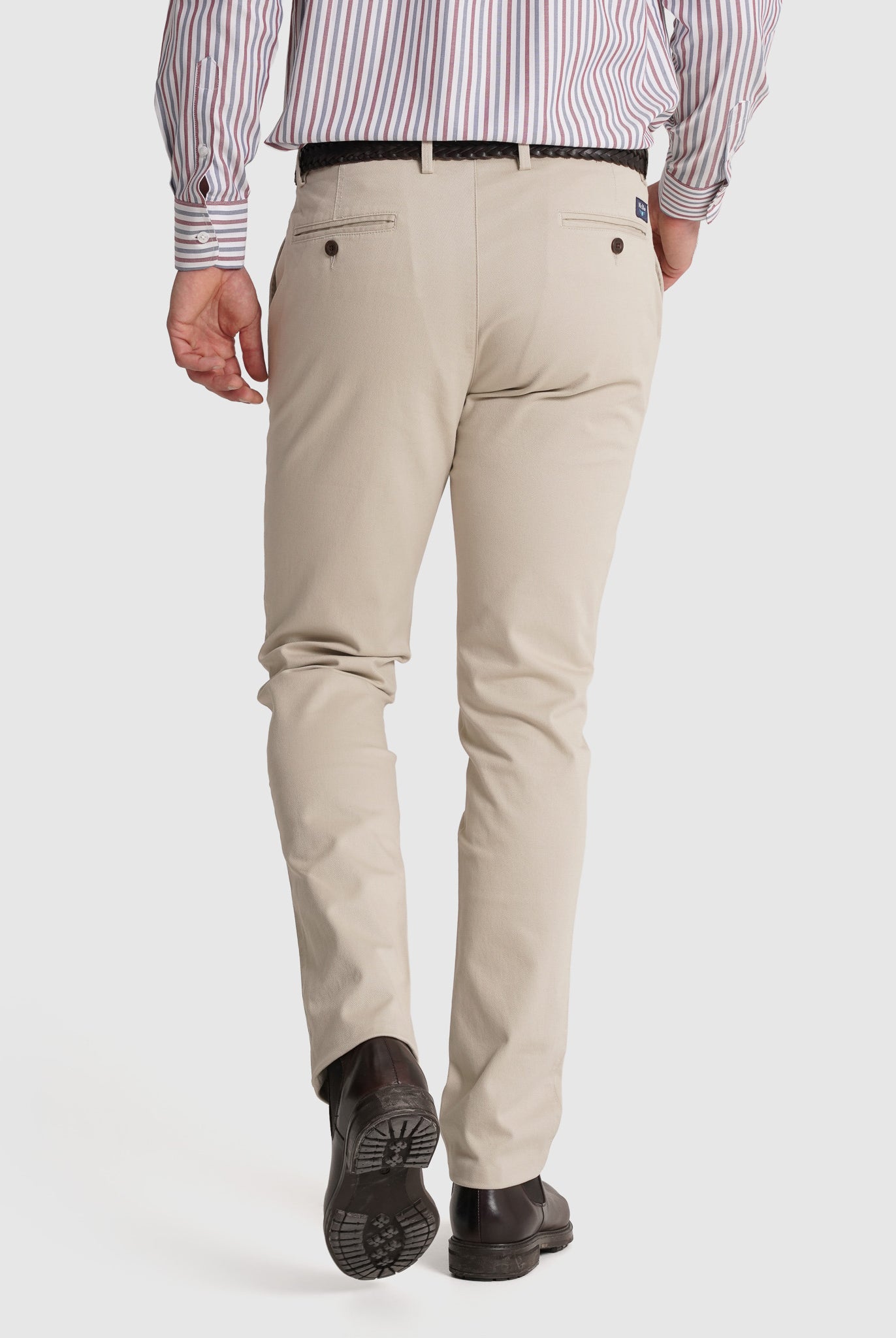 Calça Algodão Beges Slim Fit Mr. Blue