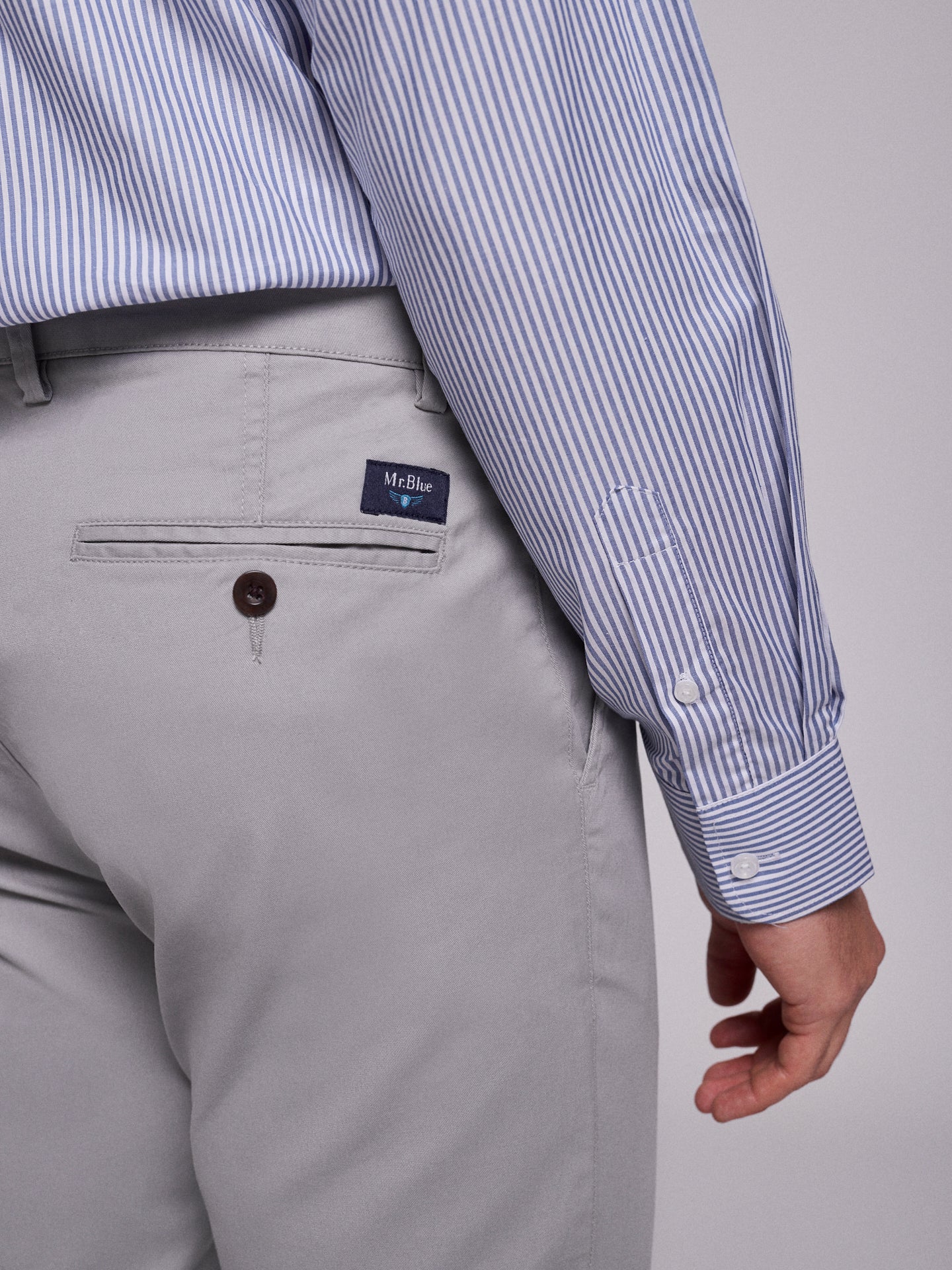 CALÇAS ALGODÃO CINZENTAS SLIM FIT MR. BLUE