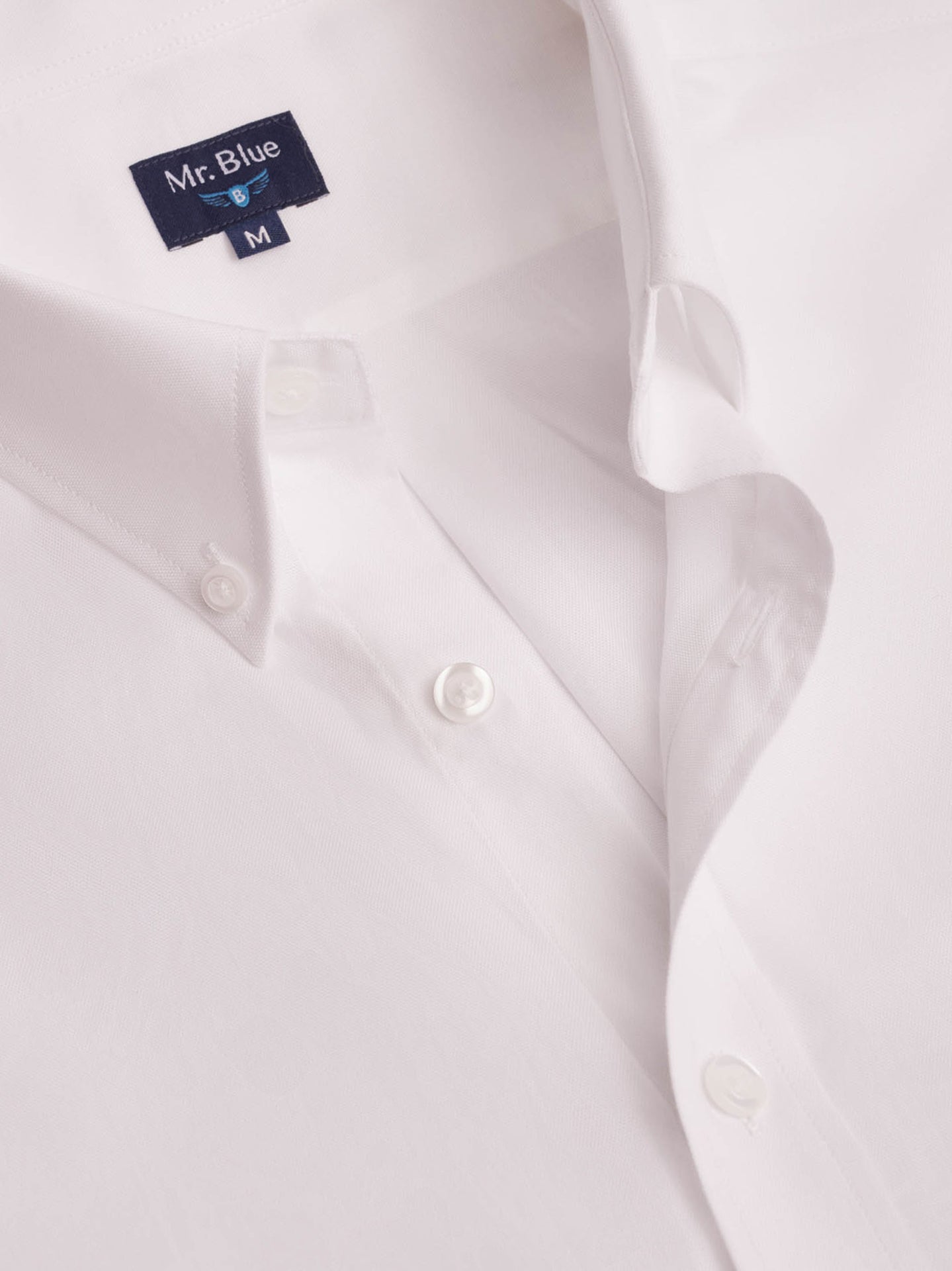 CAMISA ALGODÃO BRANCA MANGA COMPRIDA REGULAR FIT MR. BLUE