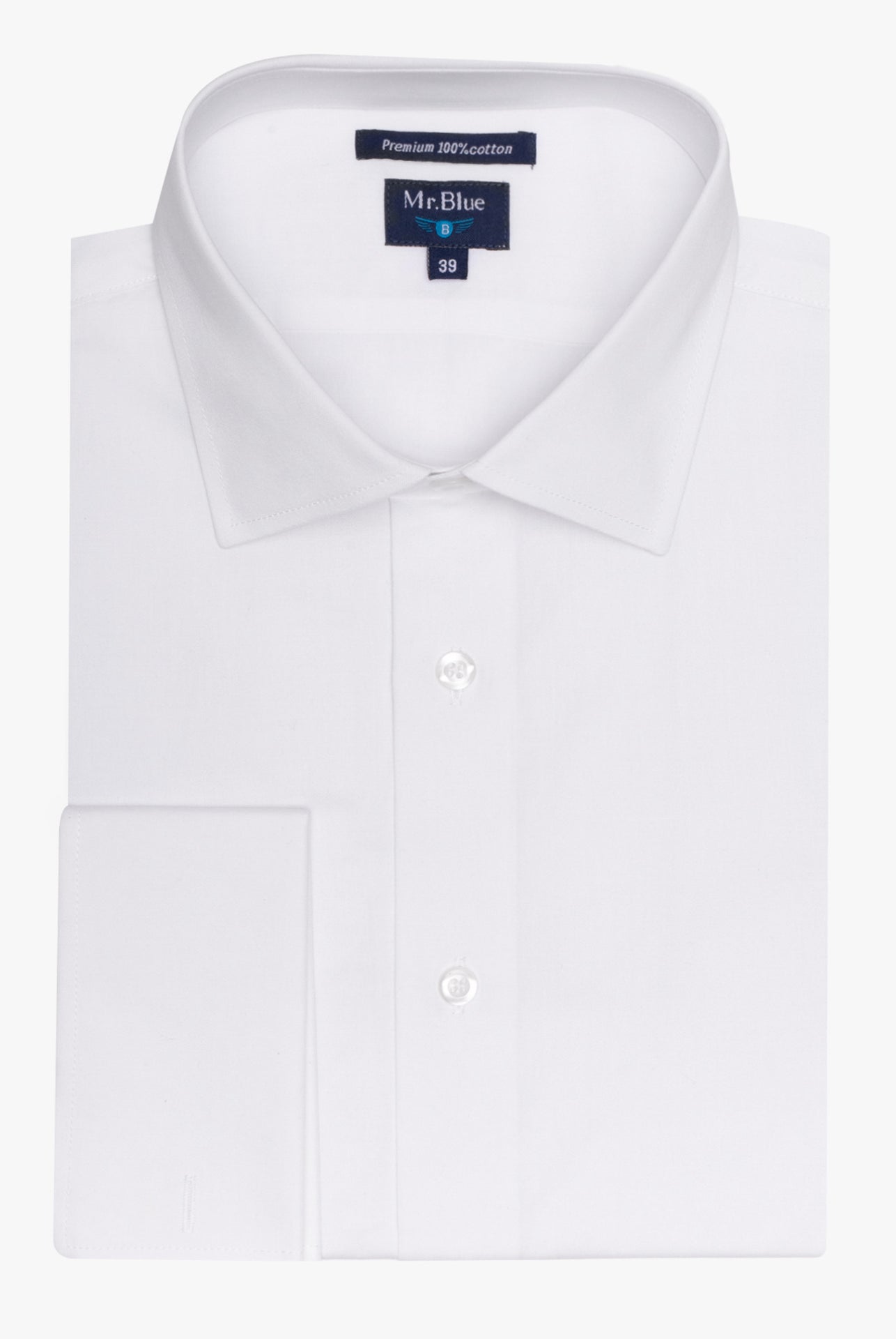 CAMISA POPELINE BRANCA MANGA COMPRIDA CLASSIC FIT MR. BLUE
