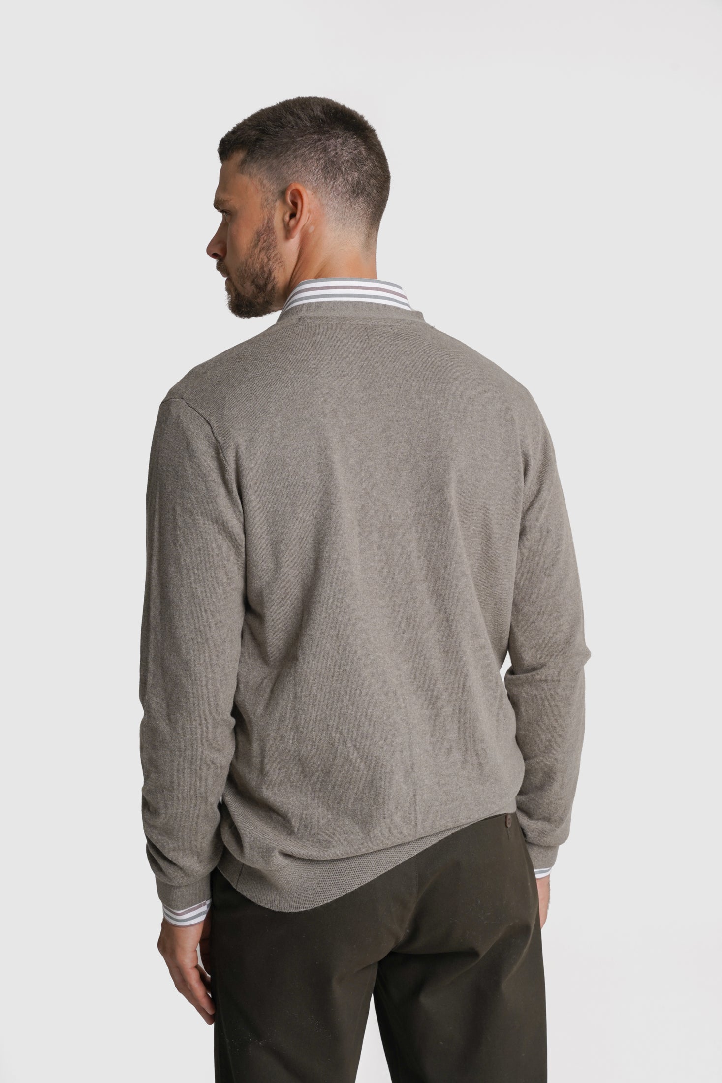 CARDIGAN LÃ REGULAR FIT VERDE LISO MR. BLUE
