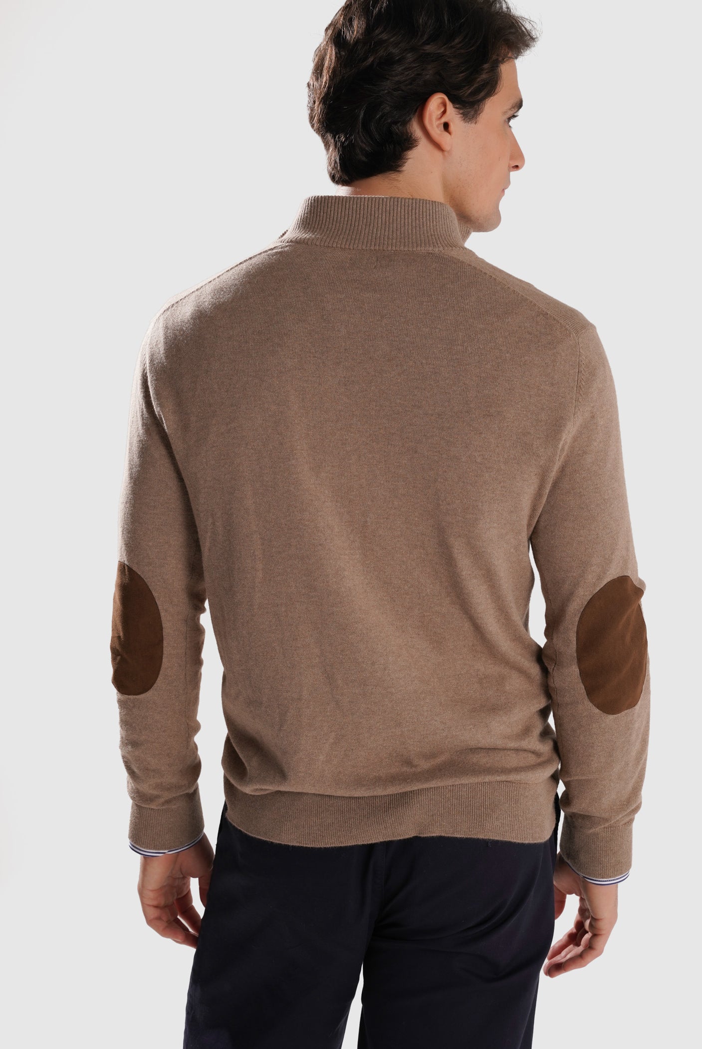 PULLOVER BEGE COM COTOVELEIRA REGULAR FIT MR. BLUE