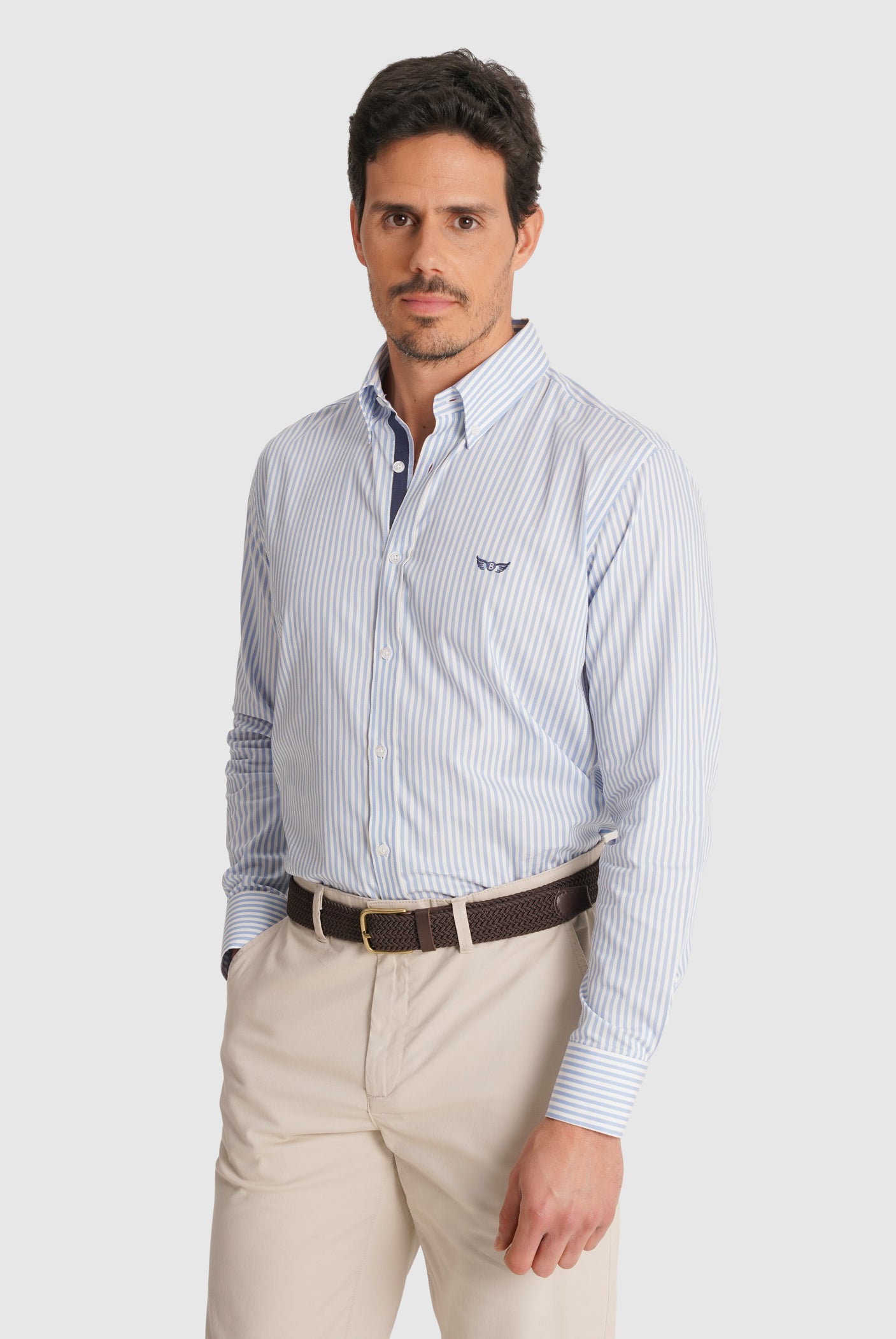 CAMISA TWILL AZUL MANGA COMPRIDA REGULAR FIT MR. BLUE