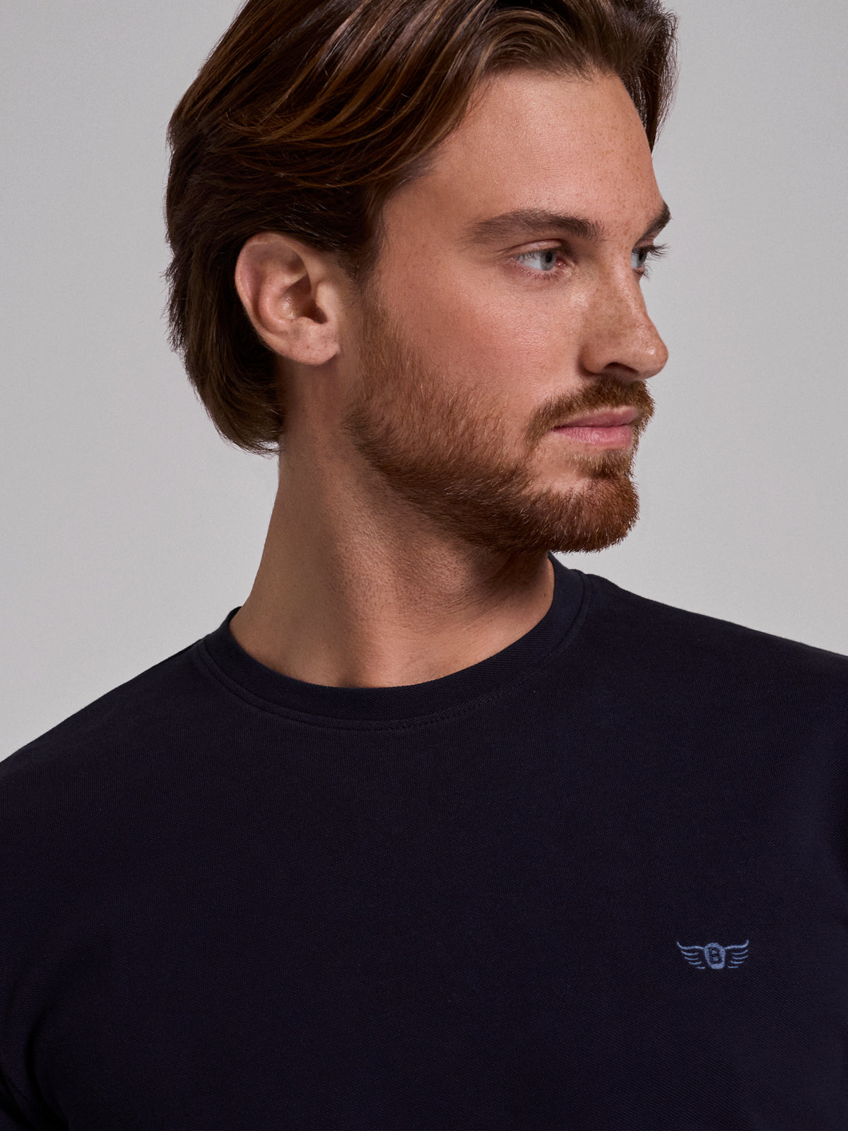 BLUE COTTON T-SHIRT SHORT SLEEVE REGULAR FIT MR. BLUE