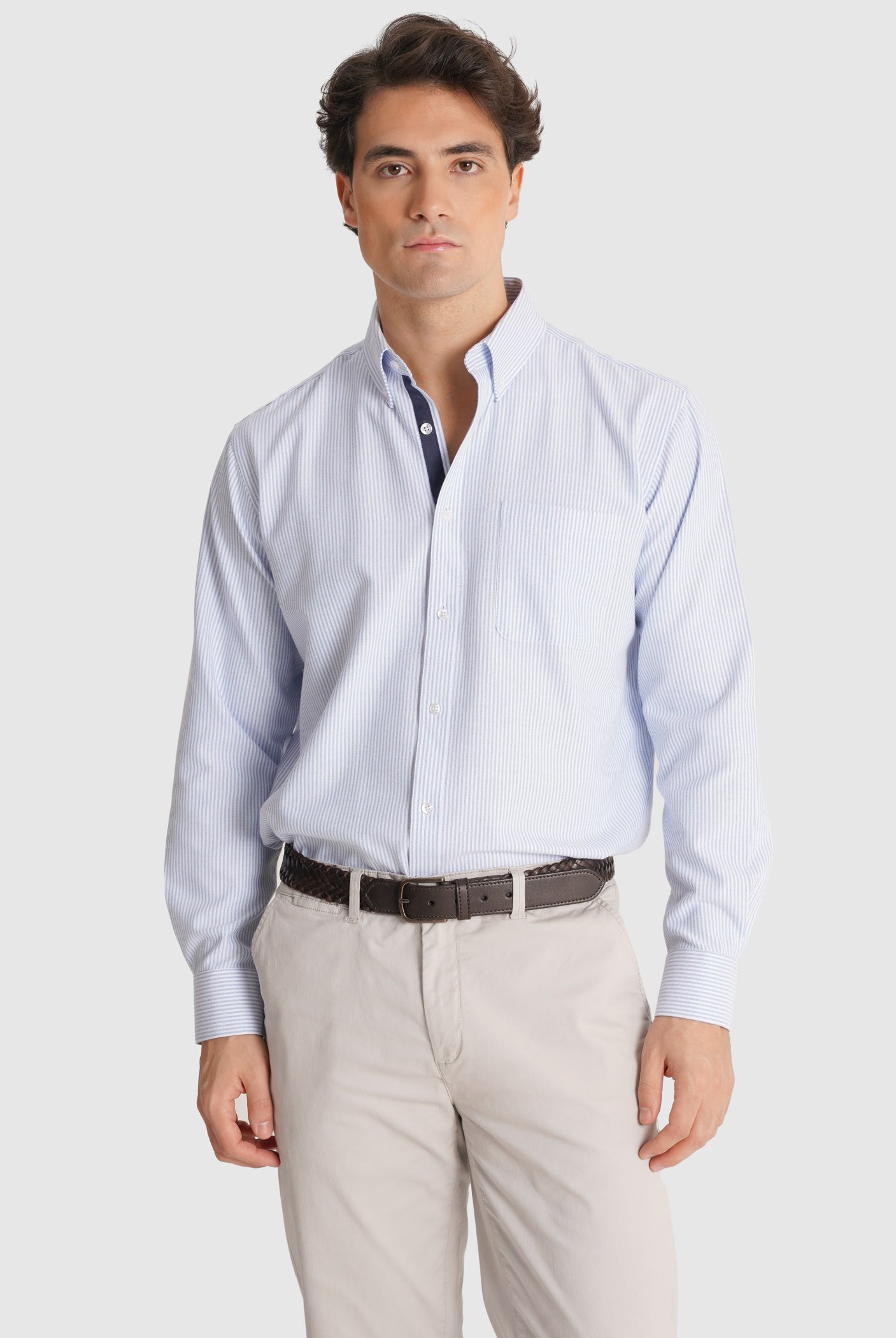CAMISA AZUL MANGA COMPRIDA REGULAR FIT MR. BLUE
