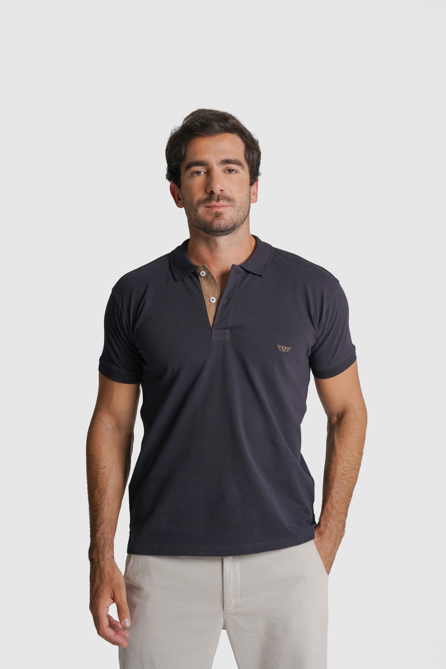 POLO ALGODÃO REGULAR FIT AZUL LISO MR. BLUE