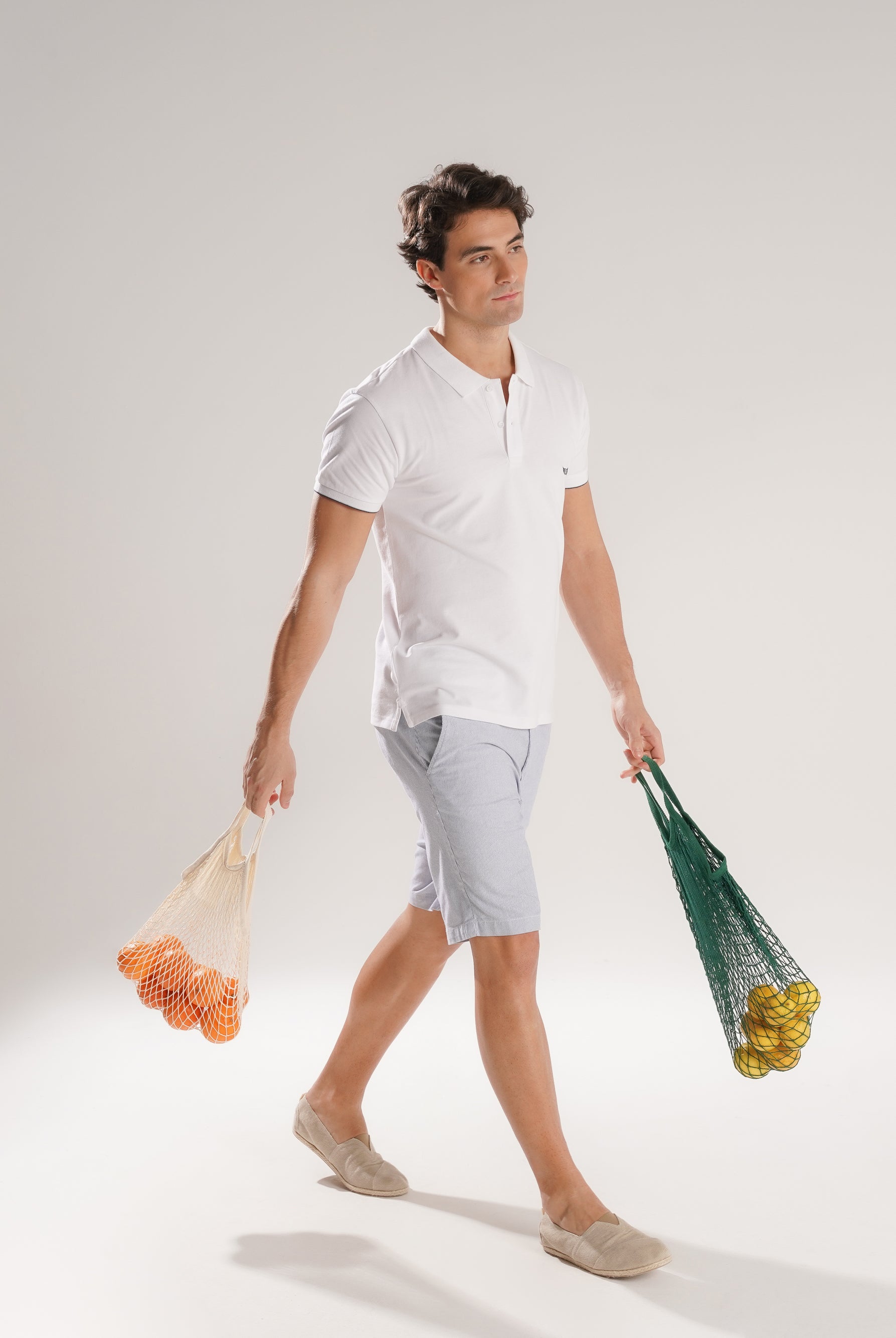 POLO PIQUET BRANCO MANGA CURTA REGULAR FIT MR. BLUE