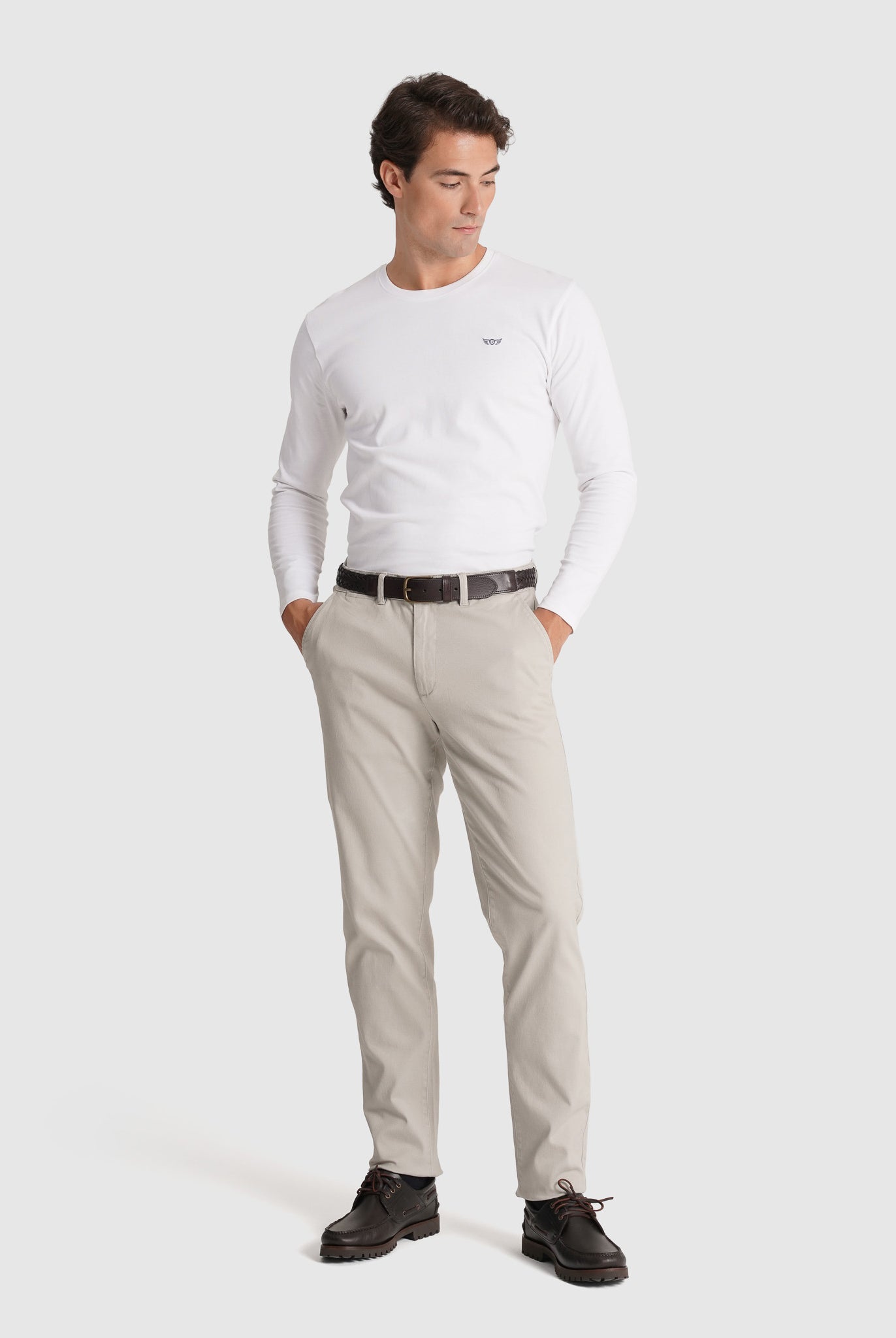 Calça Algodão Beges Regular Fit Mr. Blue