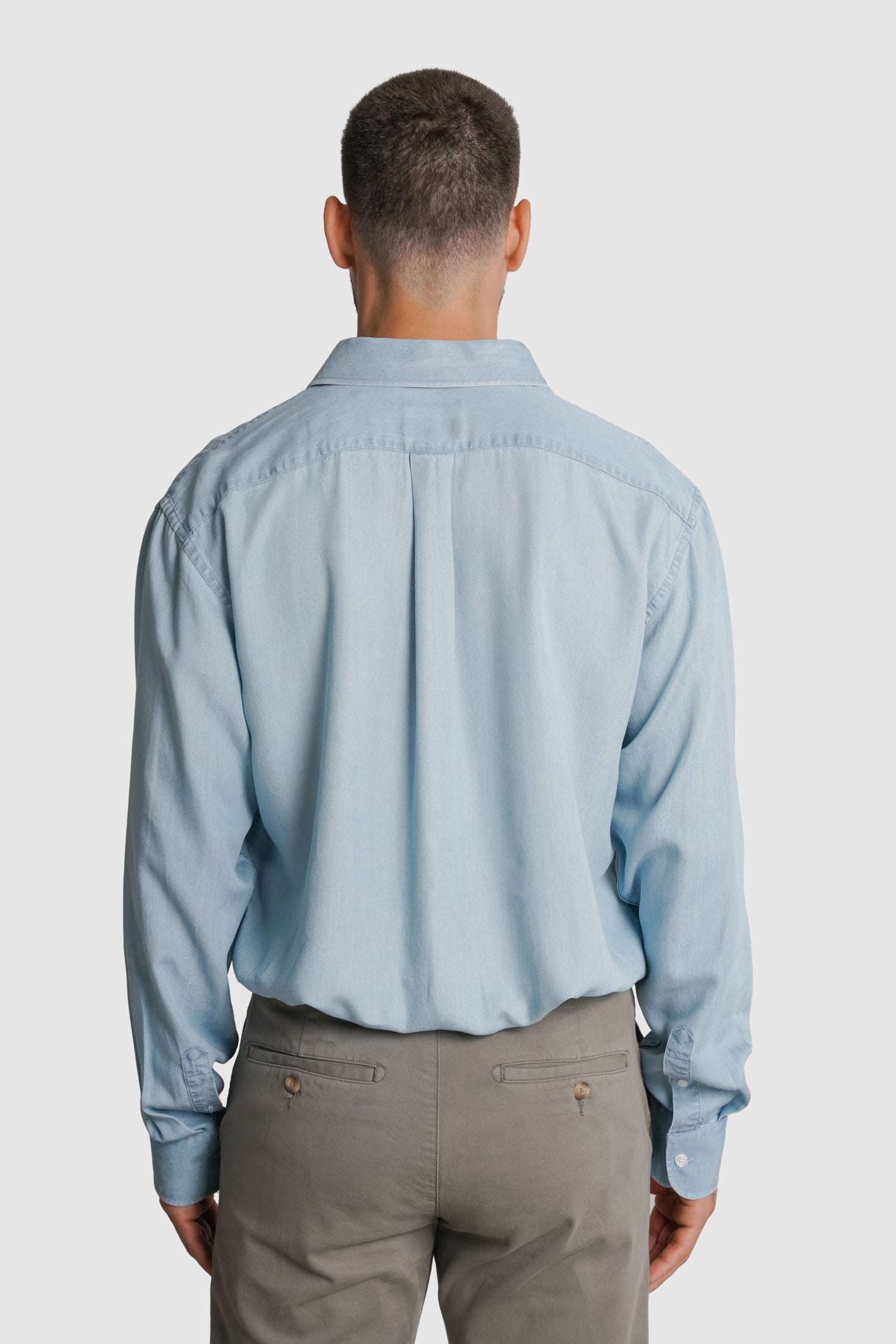 CAMISA TENCEL REGULAR FIT AZUL LISA MARK BELLUCCI