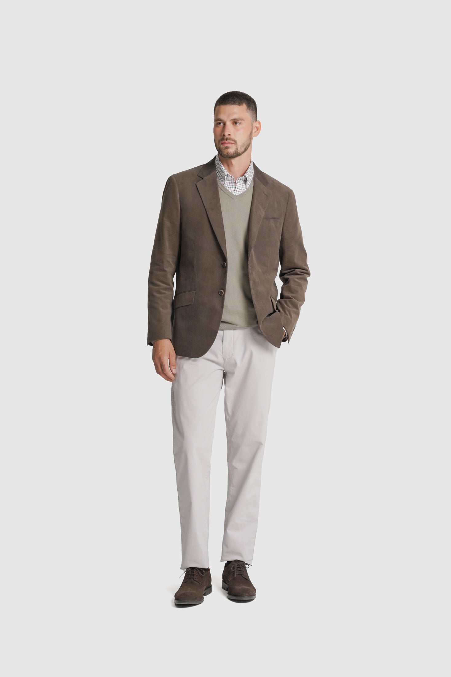 BLAZER ALGODÃO CASTANHO LISO MR. BLUE