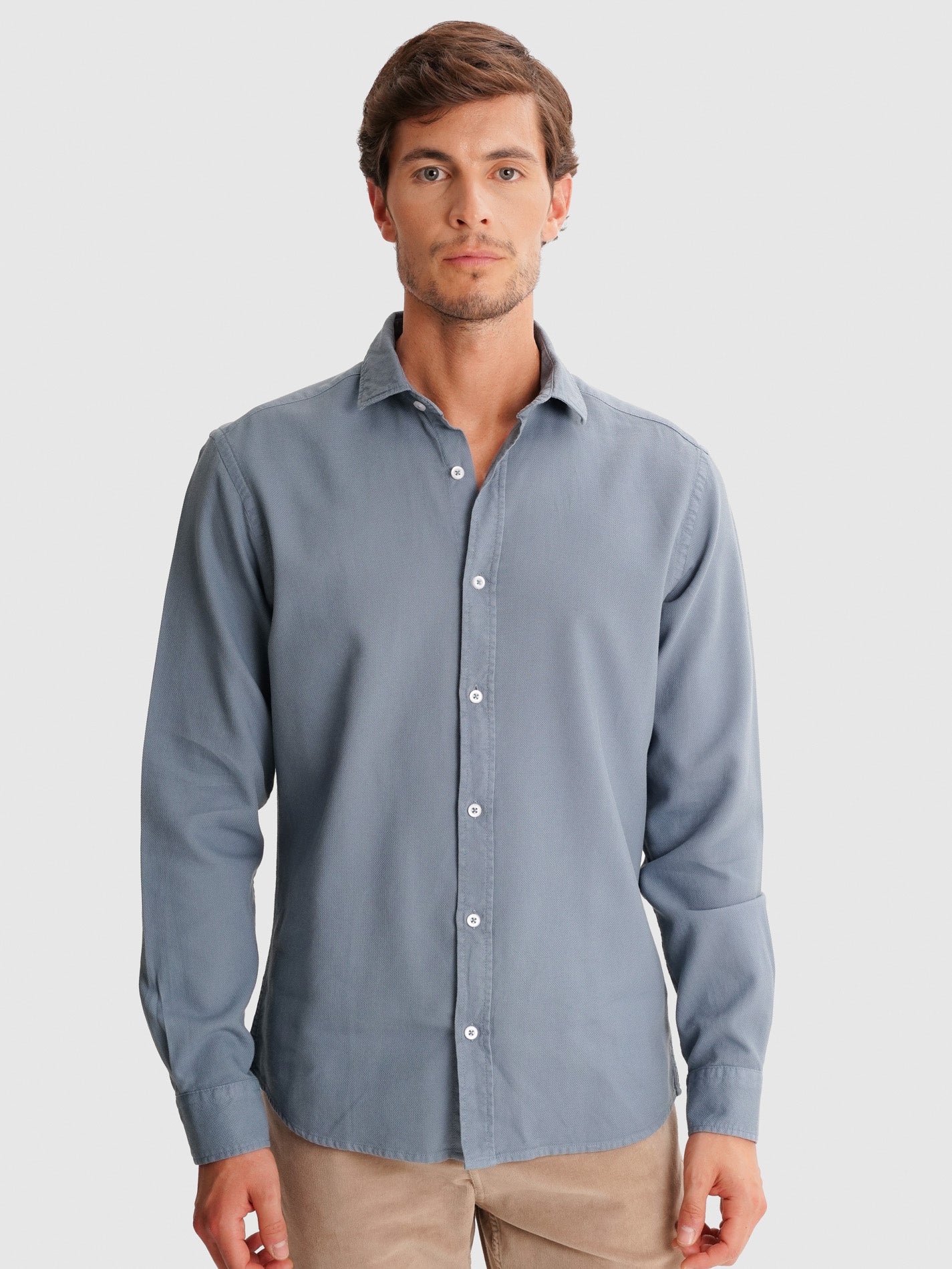 CAMISA ALGODÃO AZUL TAILORED FIT MR. BLUE