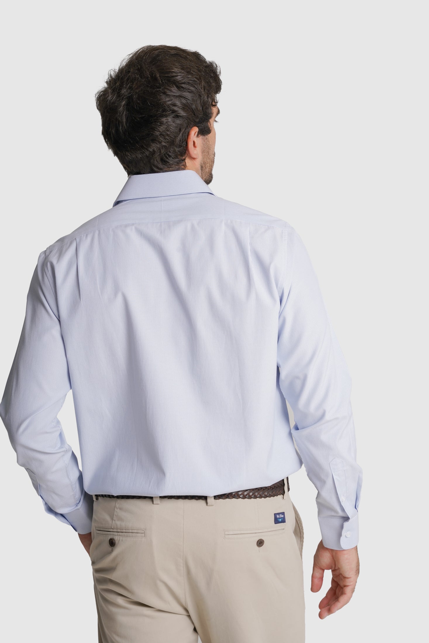 CAMISA ALGODÃO CLASSIC FIT AZUL RISCAS MR. BLUE