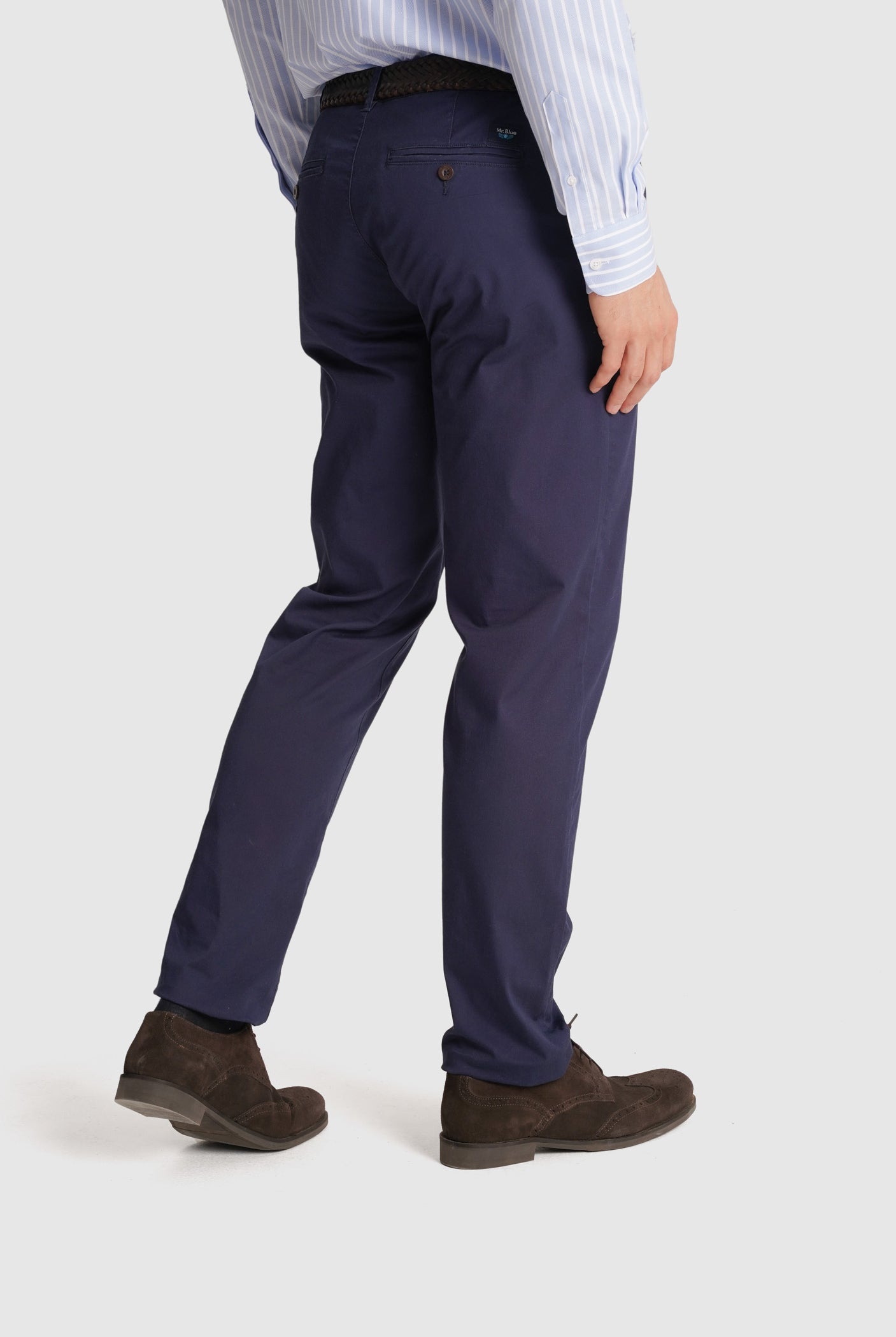 CALÇAS TWILL AZUIS REGULAR FIT MR. BLUE