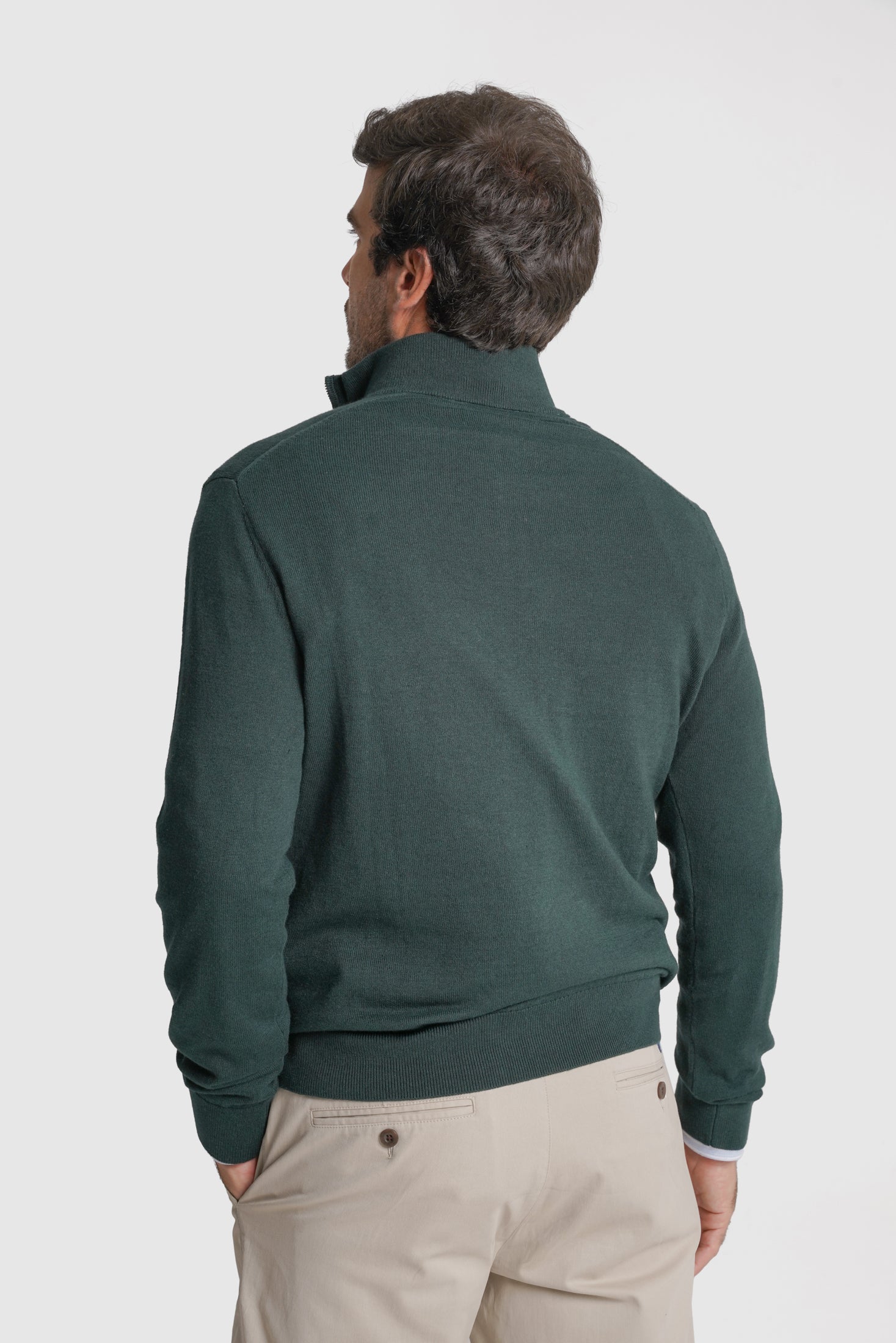 PULLOVER CAXEMIRA REGULAR FIT VERDE LISO MR. BLUE