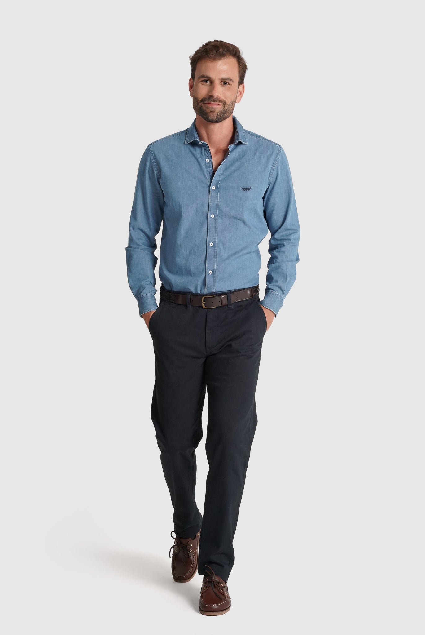 Calça Algodão Azuis Regular Fit Mr. Blue