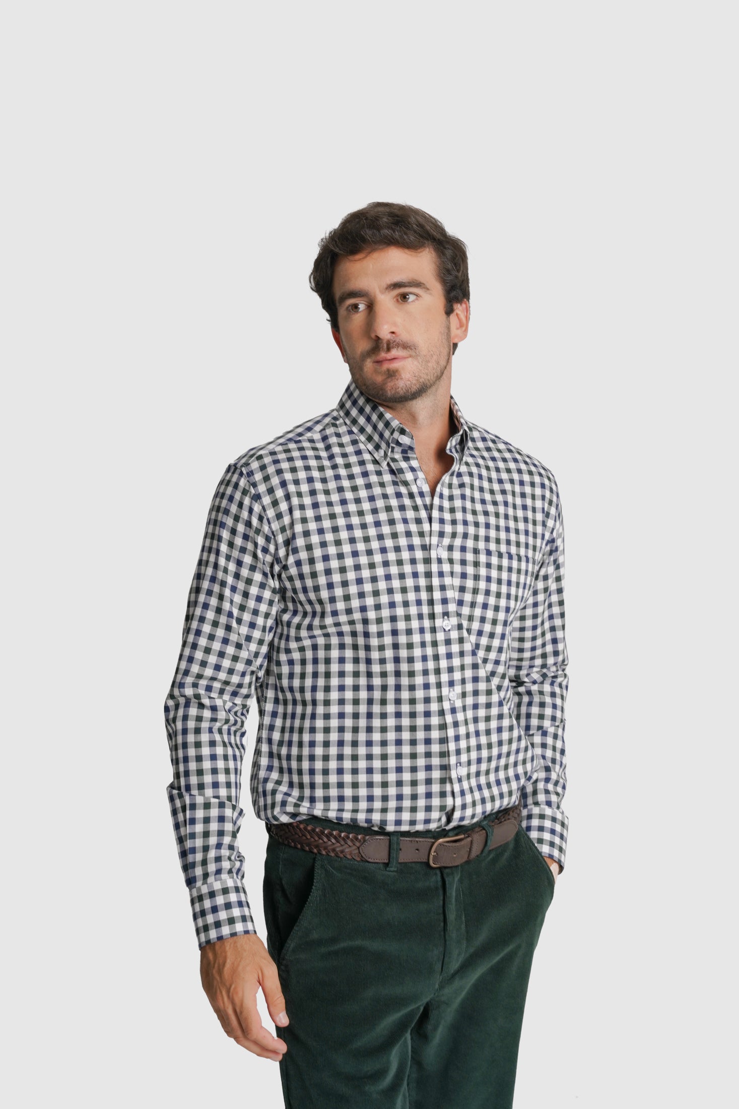 CAMISA ALGODÃO REGULAR FIT BRANCA QUADRADA MR. BLUE