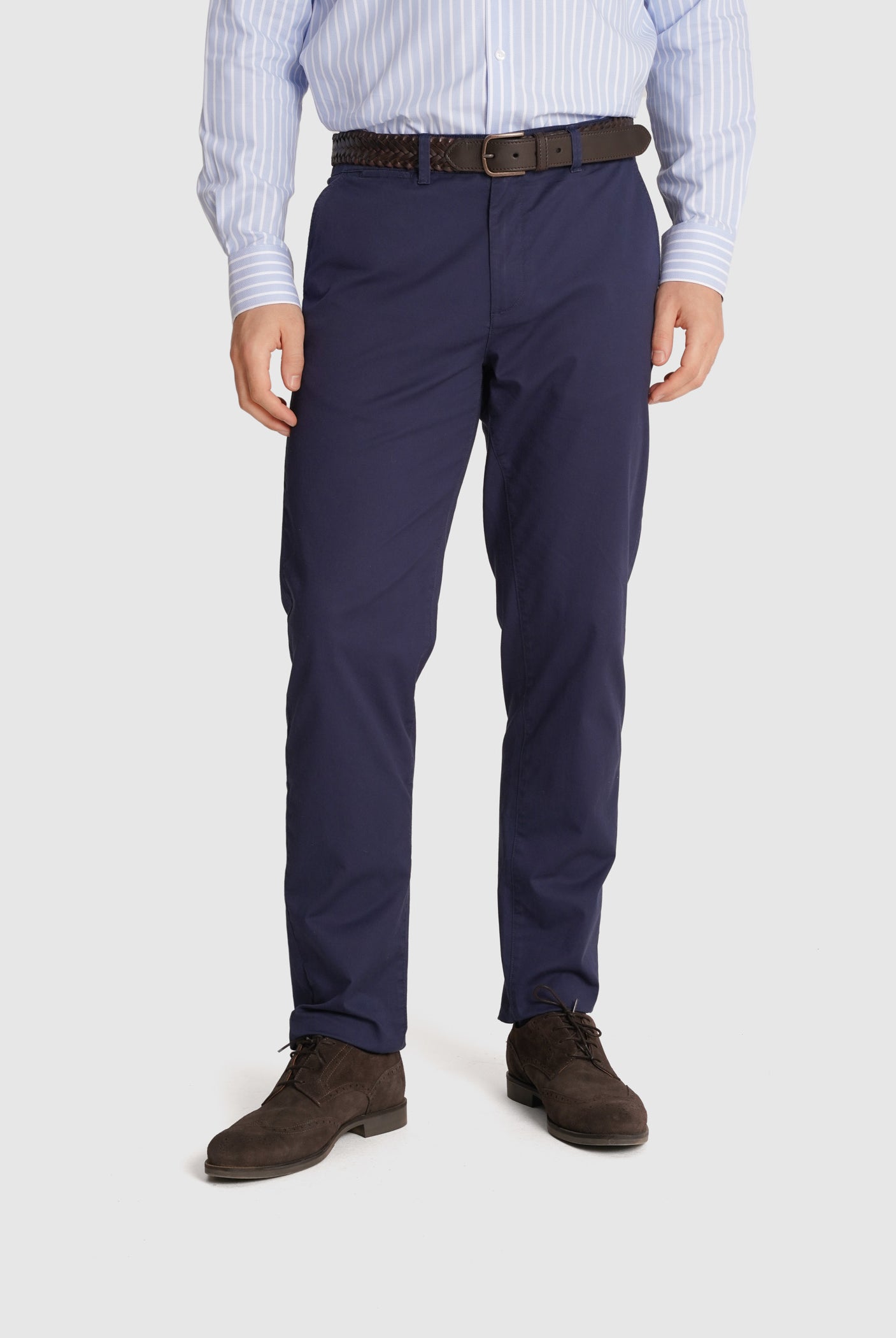 CALÇAS TWILL AZUIS REGULAR FIT MR. BLUE