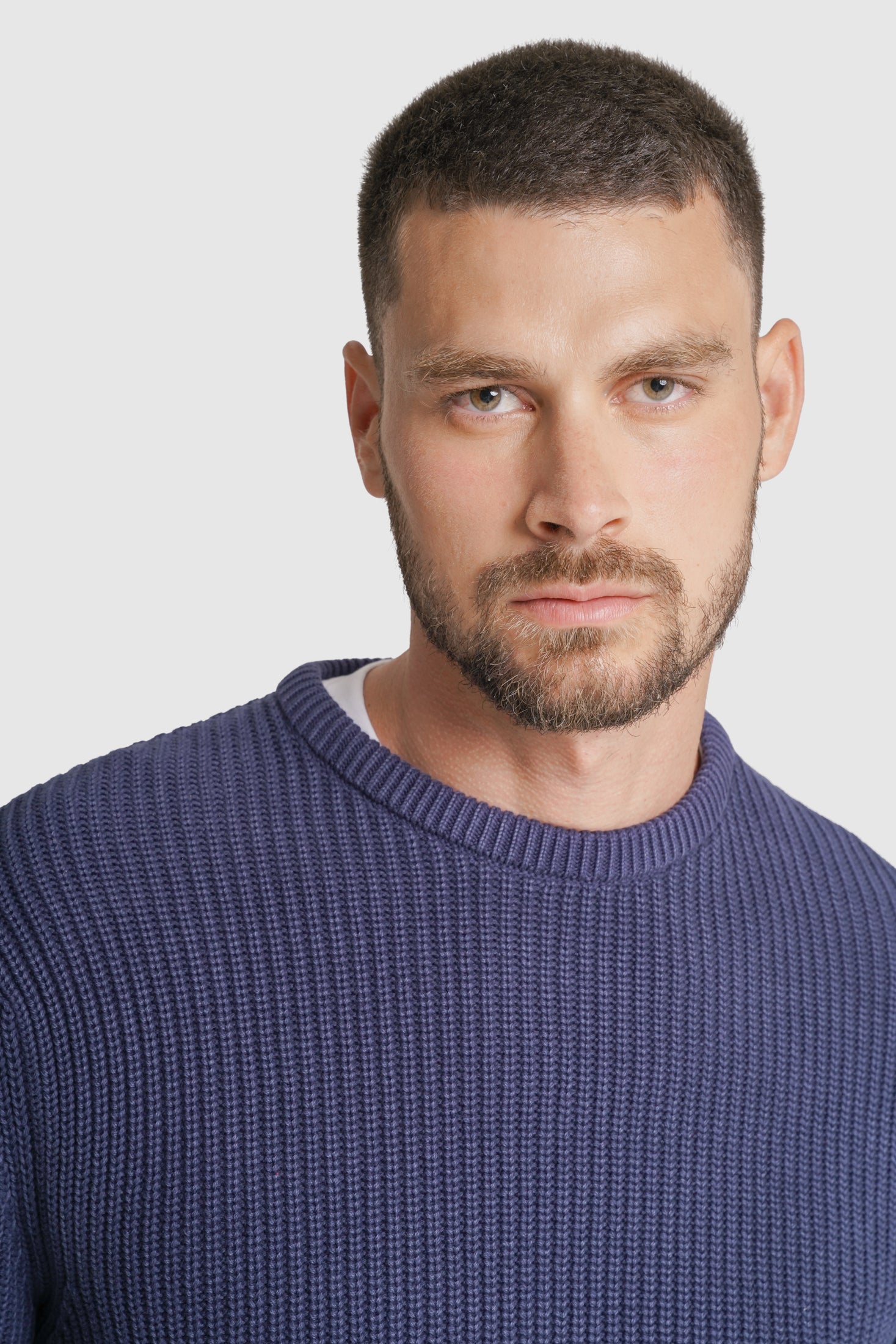 PULLOVER ALGODÃO REGULAR FIT AZUL LISO MR. BLUE