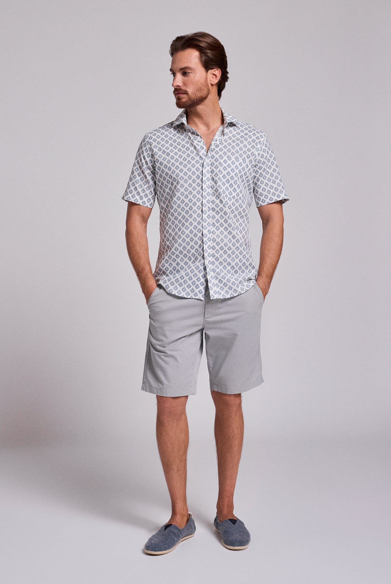 BLUE LINEN SHIRT SHORT SLEEVE REGULAR FIT MR. BLUE