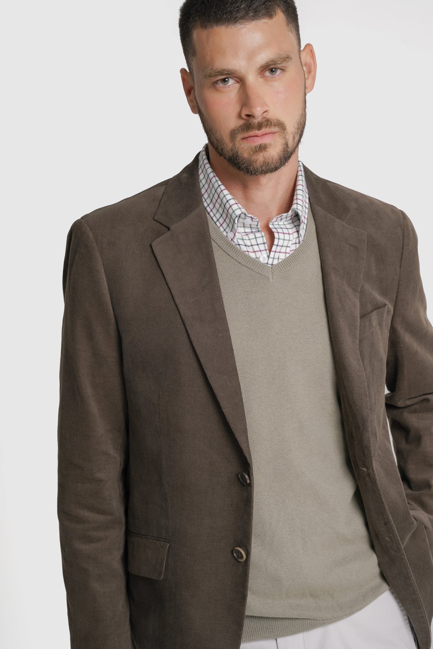 BLAZER ALGODÃO CASTANHO LISO MR. BLUE