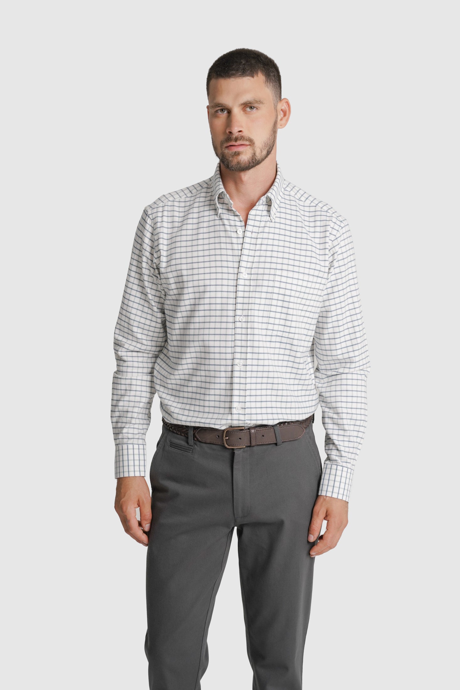 CAMISA FLANELA REGULAR FIT AZUL QUADRADA MR. BLUE