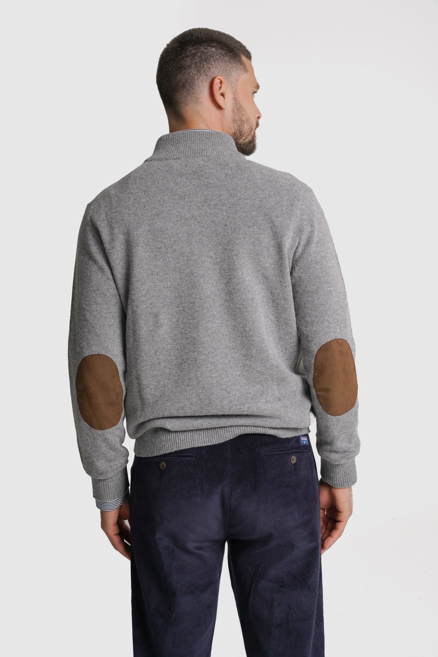 PULLOVER LÃ REGULAR FIT CINZENTO LISO MR. BLUE