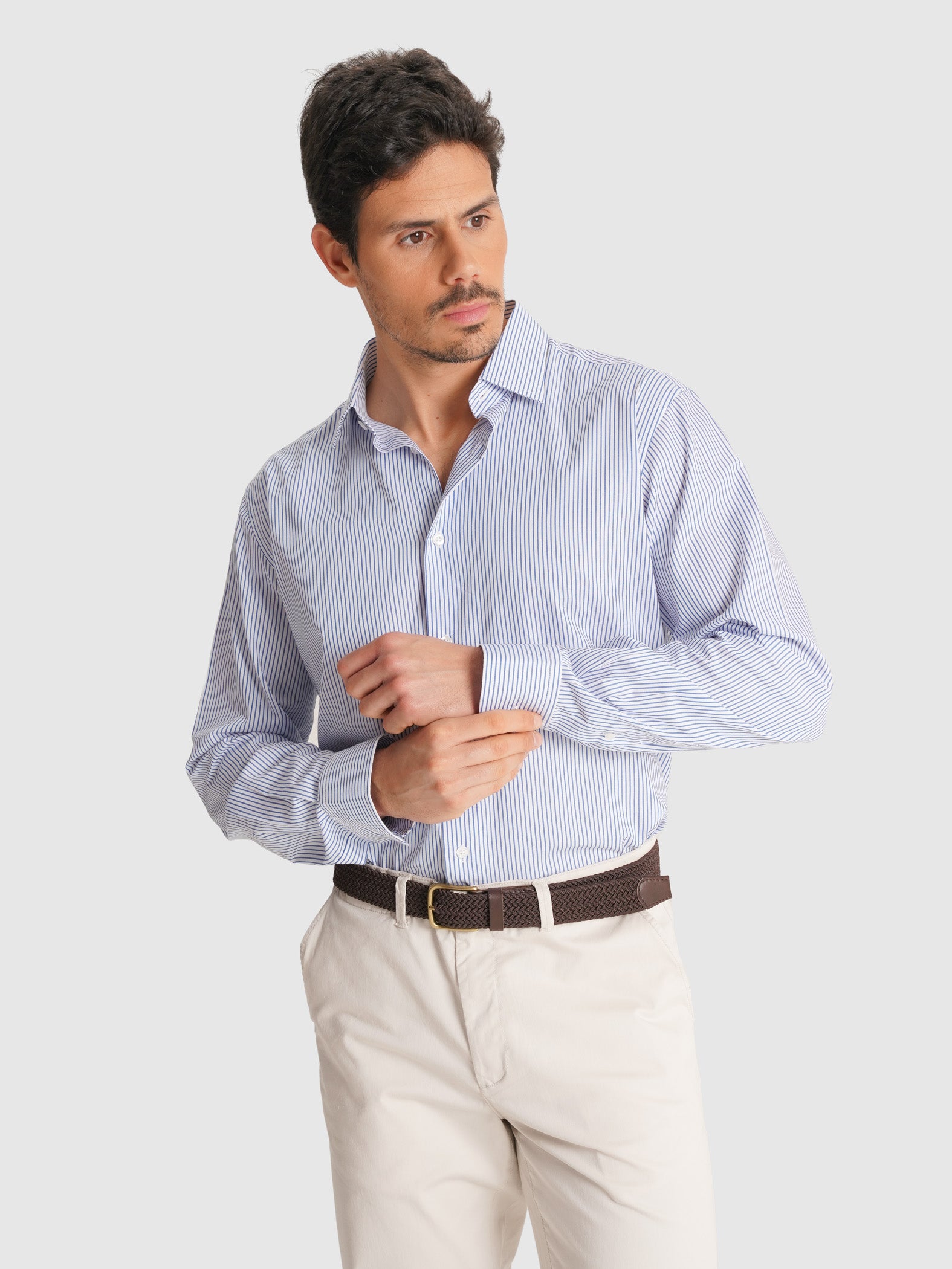 CAMISA TWILL AZUL MANGA COMPRIDA CLASSIC FIT MR. BLUE
