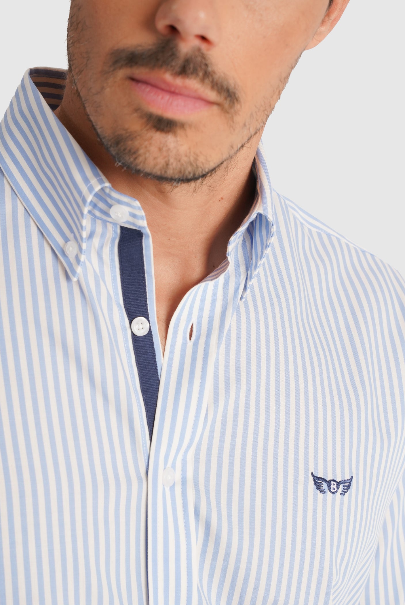 CAMISA TWILL AZUL MANGA COMPRIDA REGULAR FIT MR. BLUE