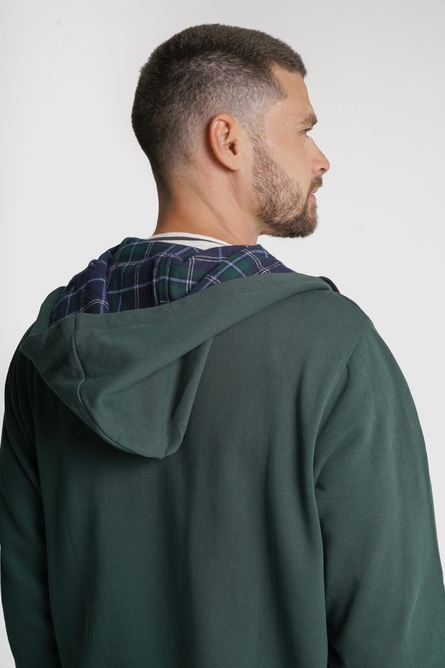 HOODIE ALGODÃO REGULAR FIT VERDE LISO MR. BLUE