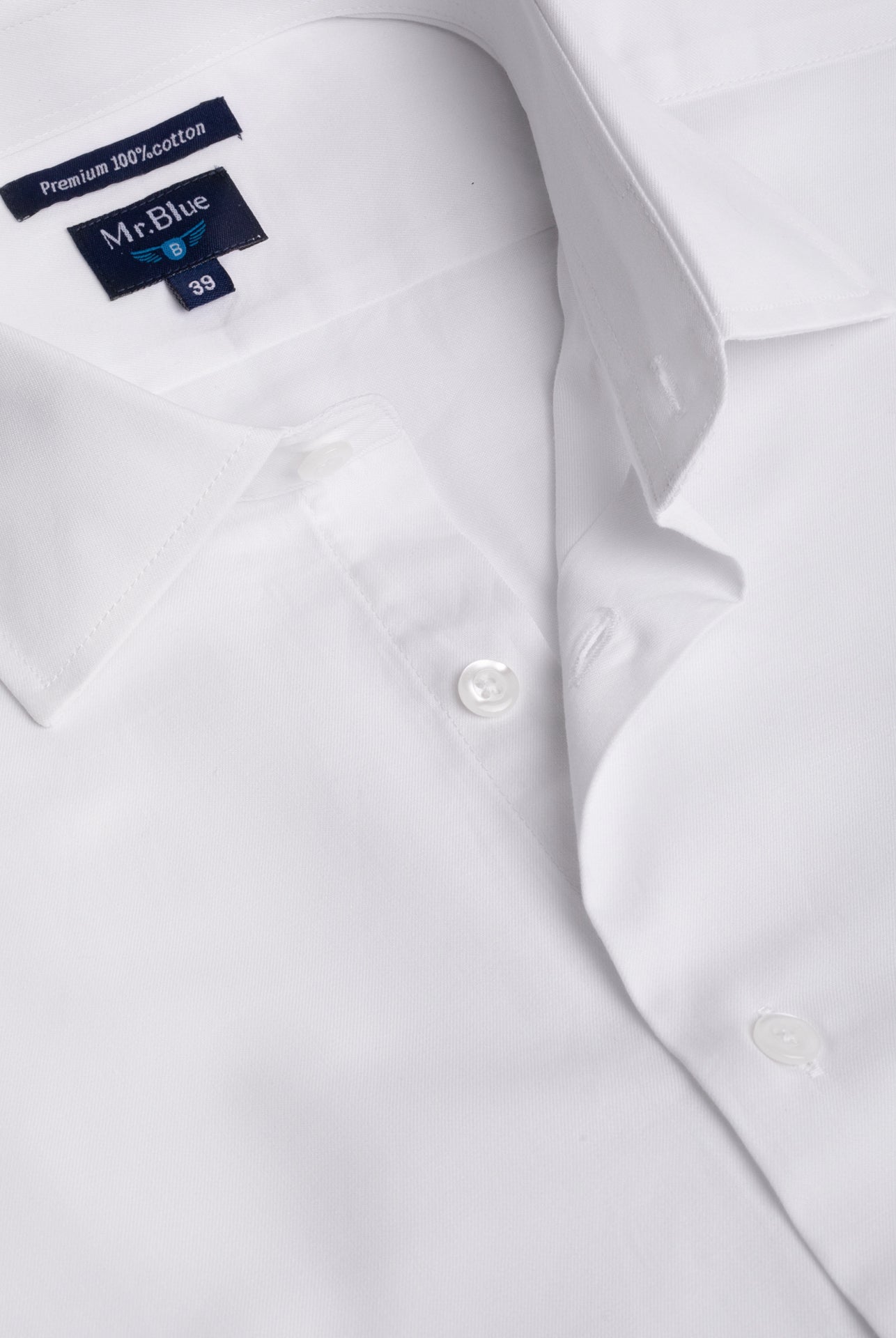 CAMISA POPELINE BRANCA MANGA COMPRIDA CLASSIC FIT MR. BLUE