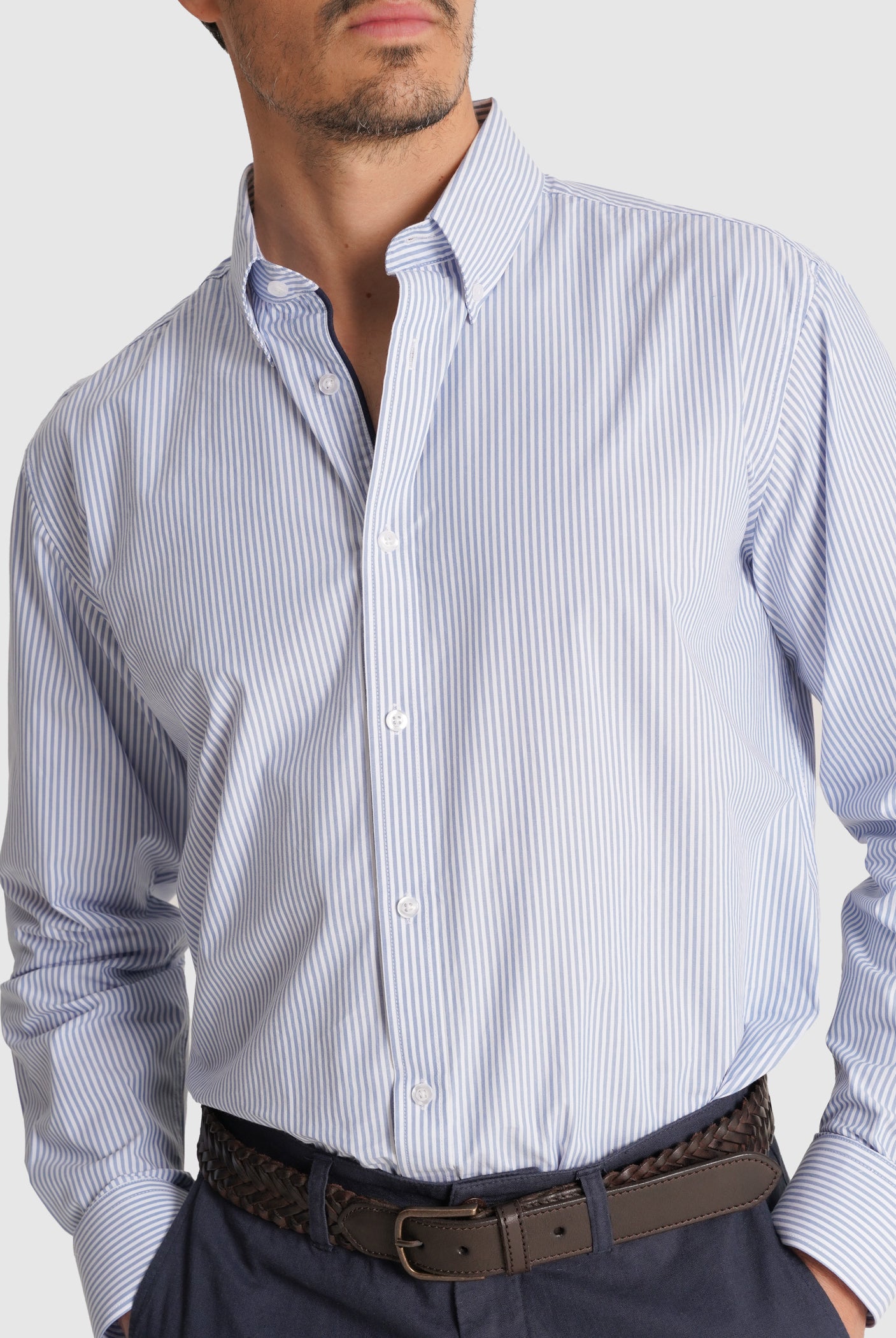 CAMISA AZUL MANGA COMPRIDA REGULAR FIT MR. BLUE