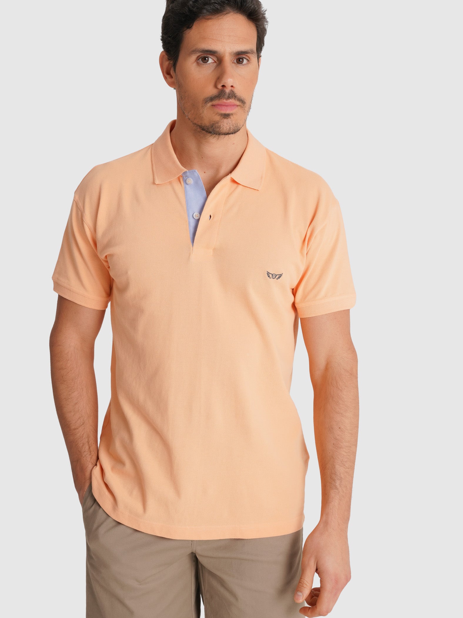 ORANGE PIQUET POLO SHORT SLEEVE REGULAR FIT MR. BLUE