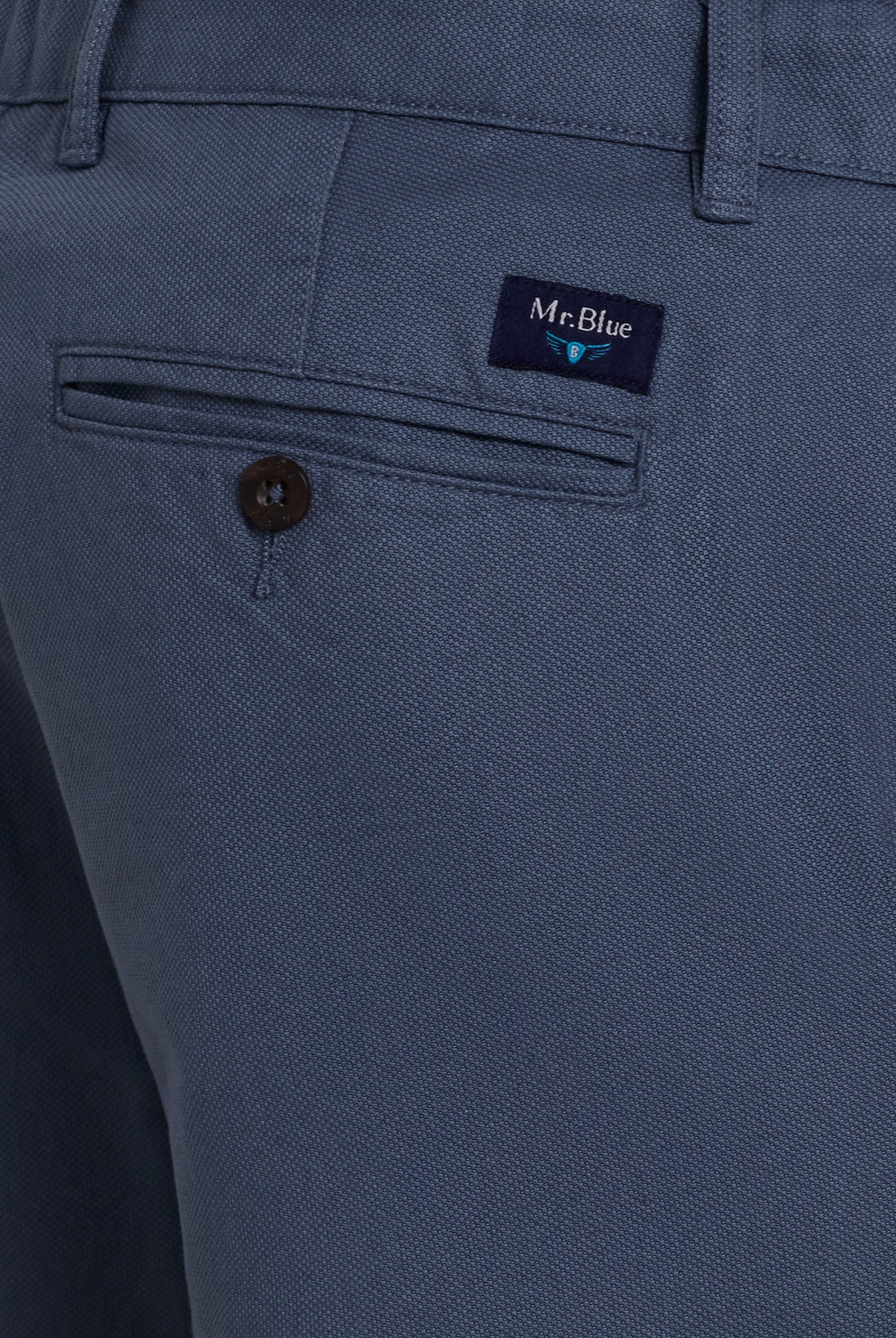 Calça Algodão Azuis Regular Fit Mr. Blue